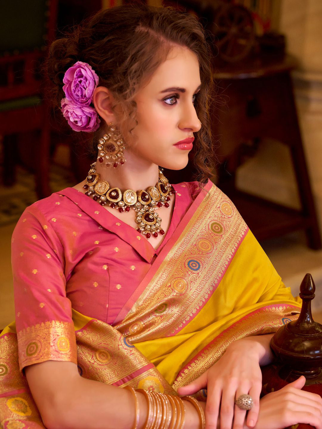 Urban Pallu Woven Design Silk Blend Daily Saree