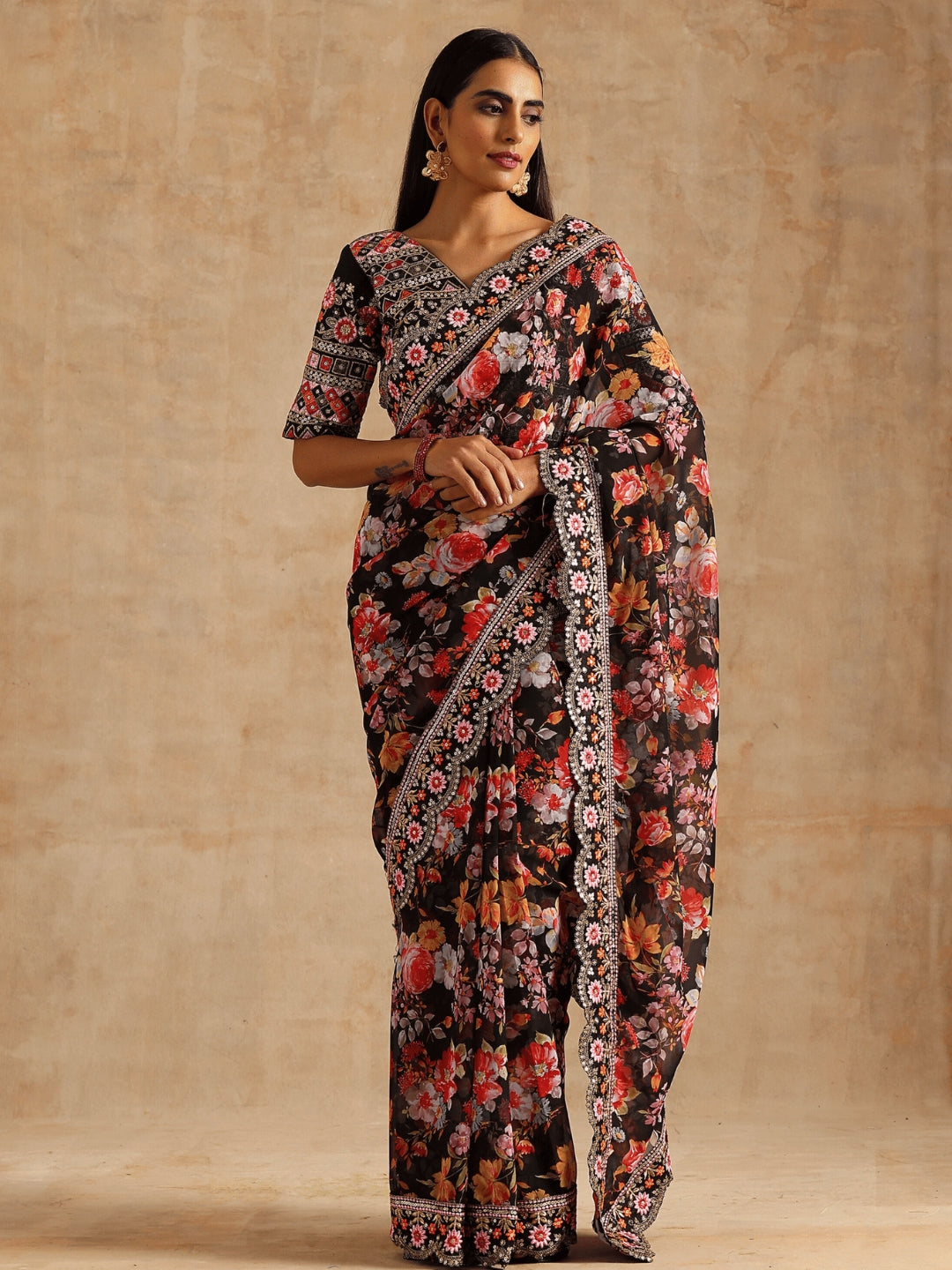 Urban Pallu Woven Design Poly Georgette Festive Saree