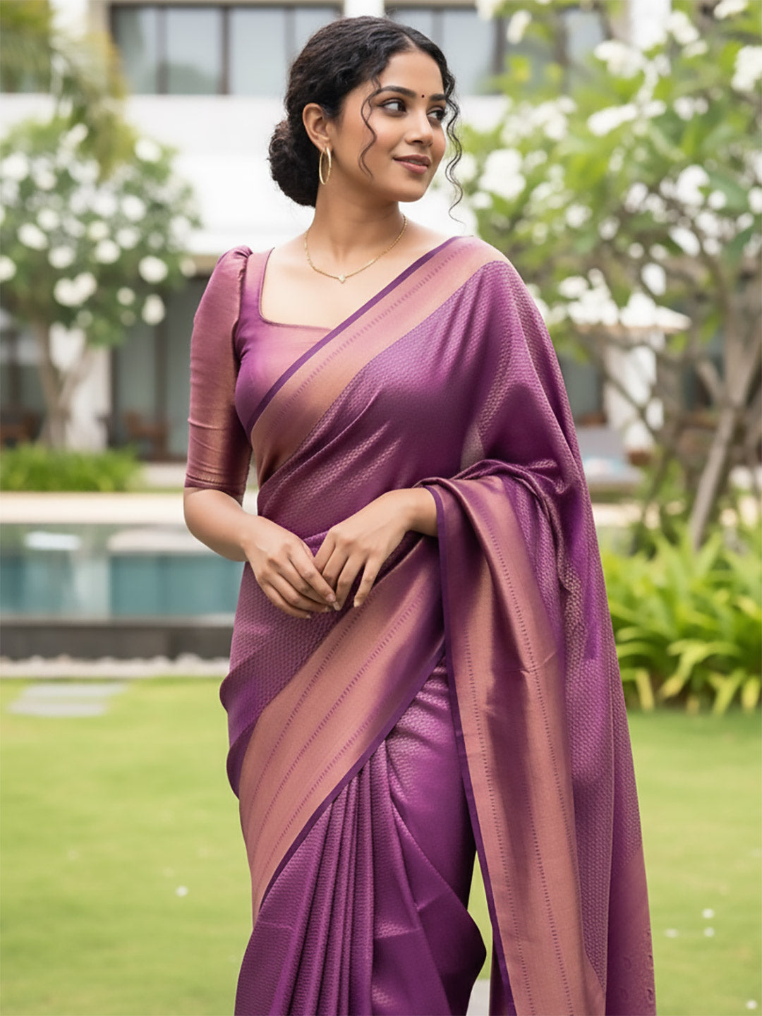 Urban Pallu Woven Design Silk Blend Traditional Saree