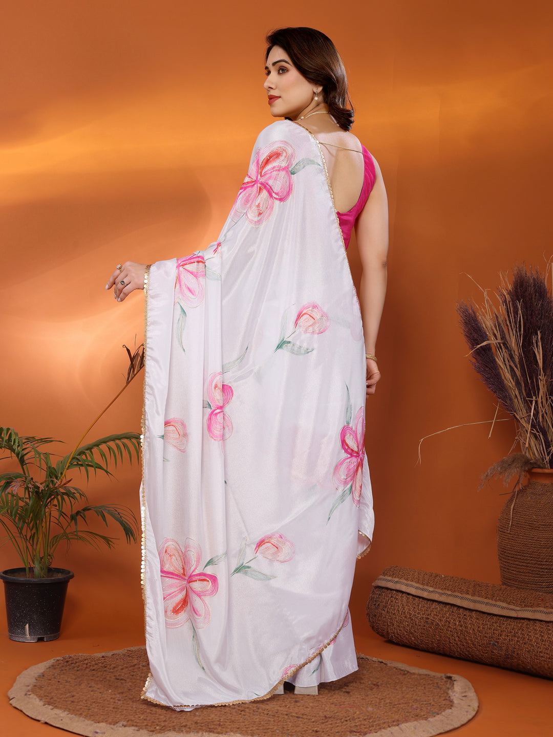 Urban Pallu Printed Poly Chiffon Daily Saree