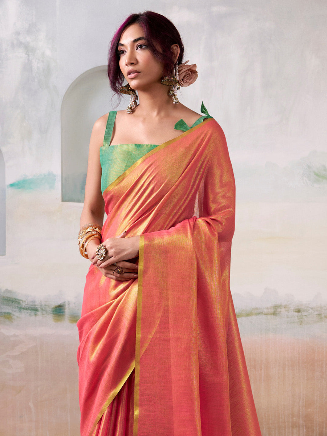 Urban Pallu Woven Design Cotton Blend Daily Saree