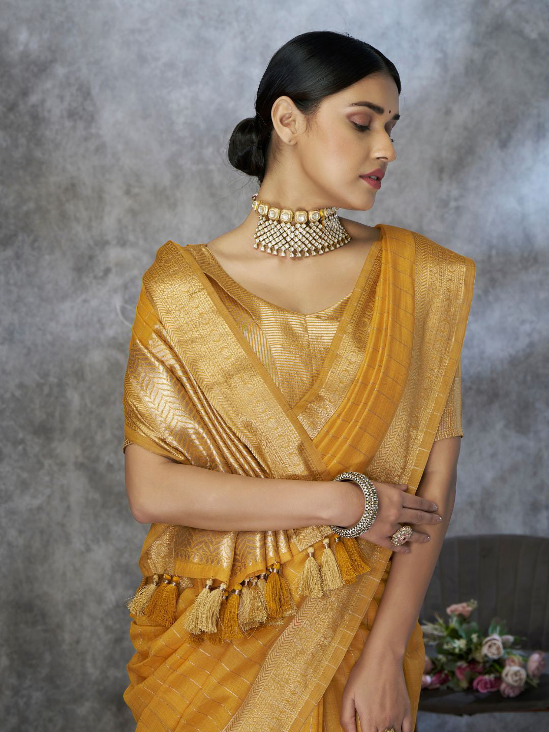Urban Pallu Woven Design Zari Chanderi Saree