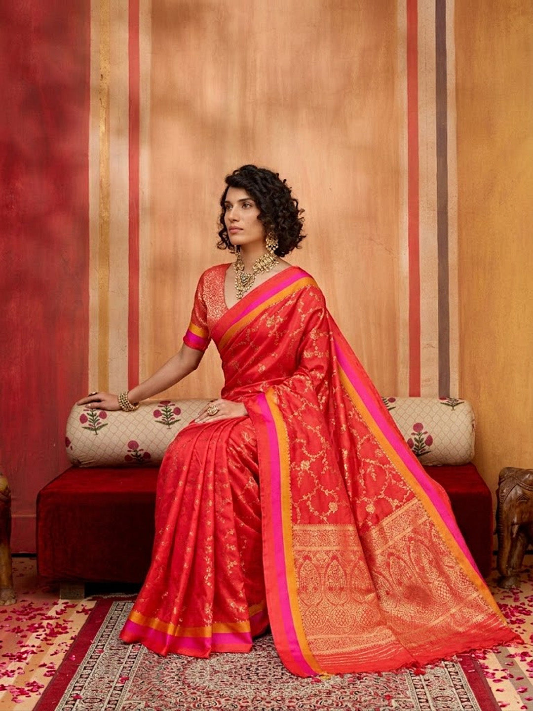 Urban Pallu Printed Silk Cotton Fusion Saree
