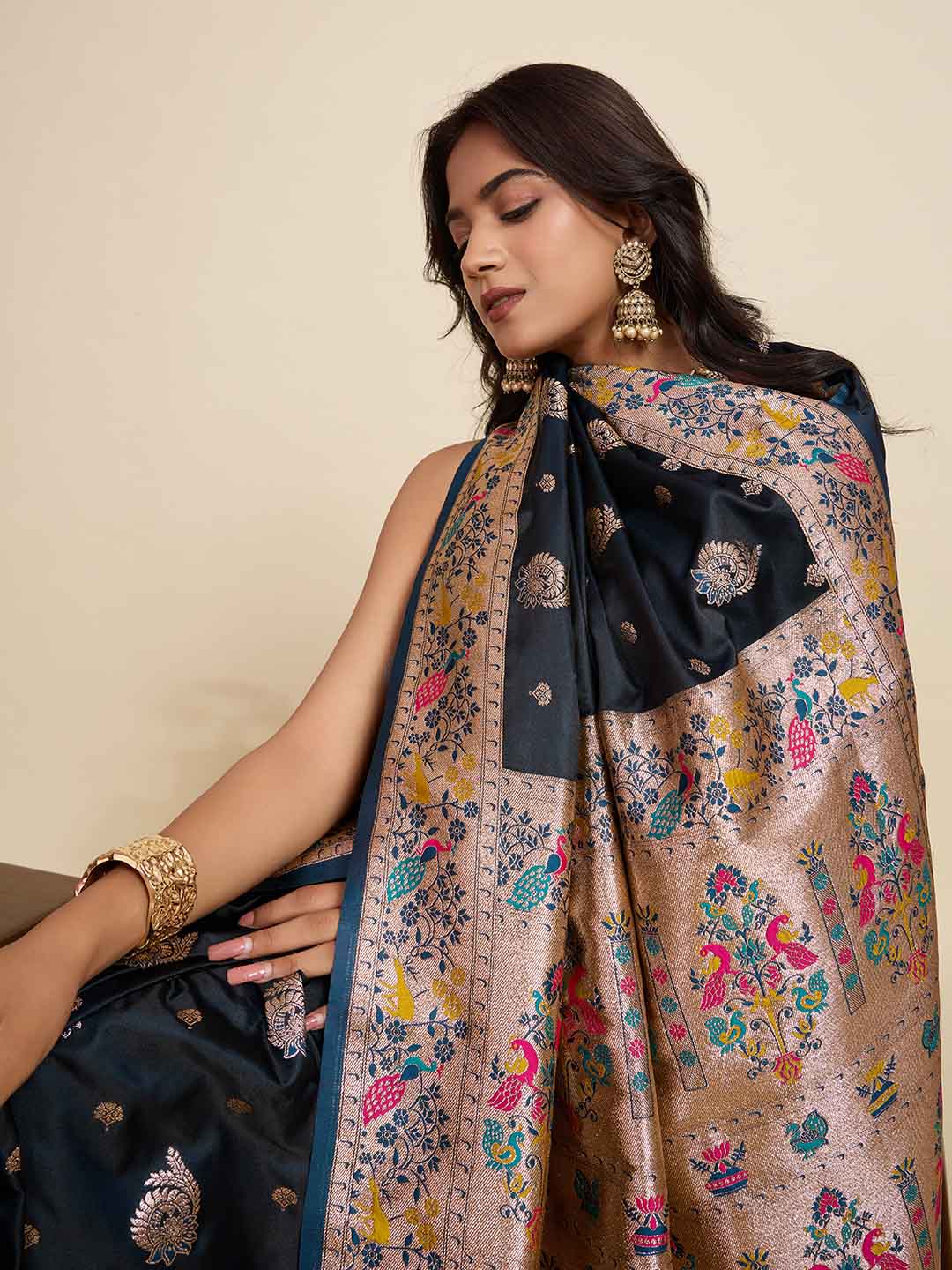 Urban Pallu Woven Design Silk Blend Party Saree