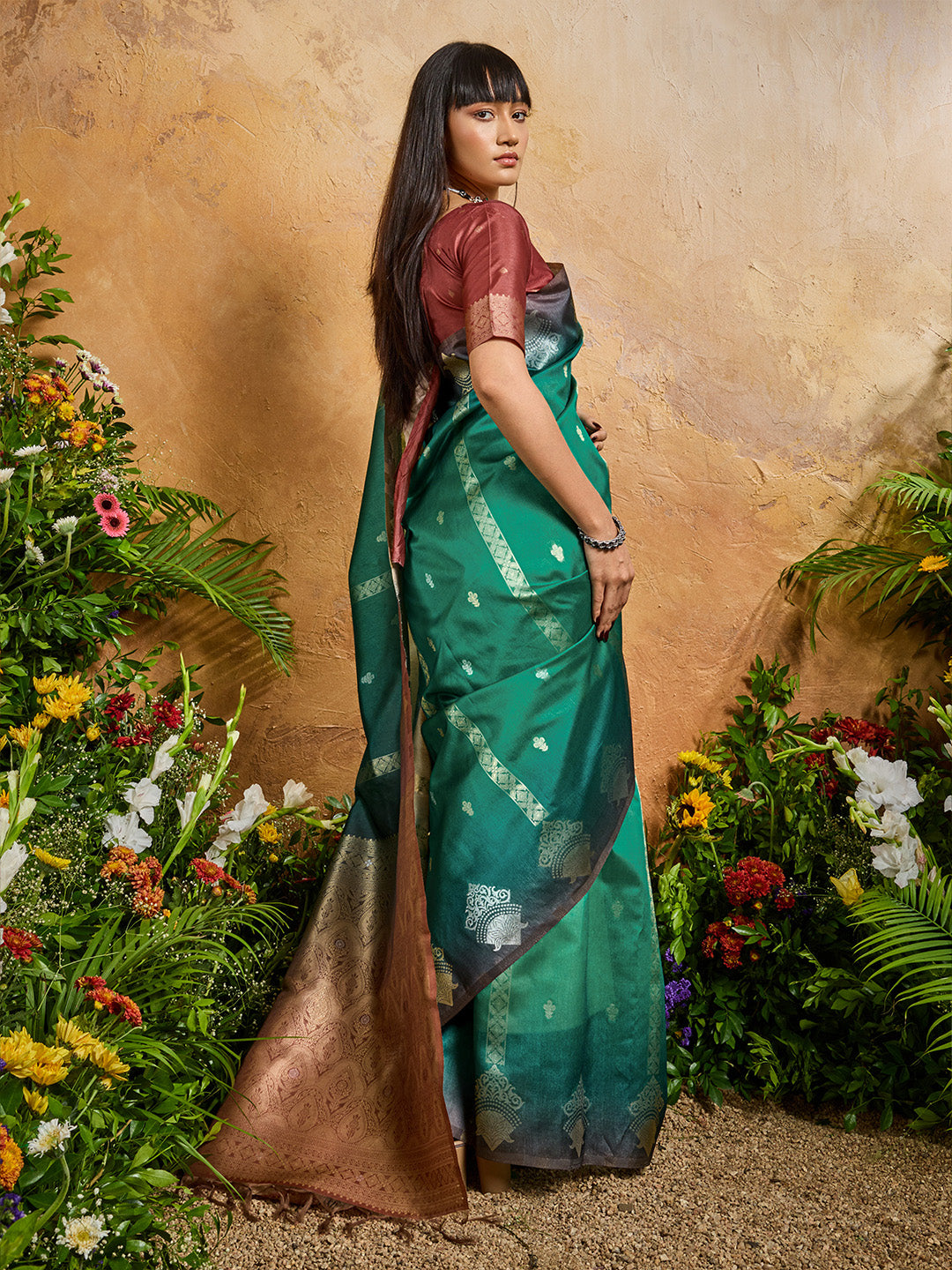 Urban Pallu Printed Silk Cotton Traditional Saree