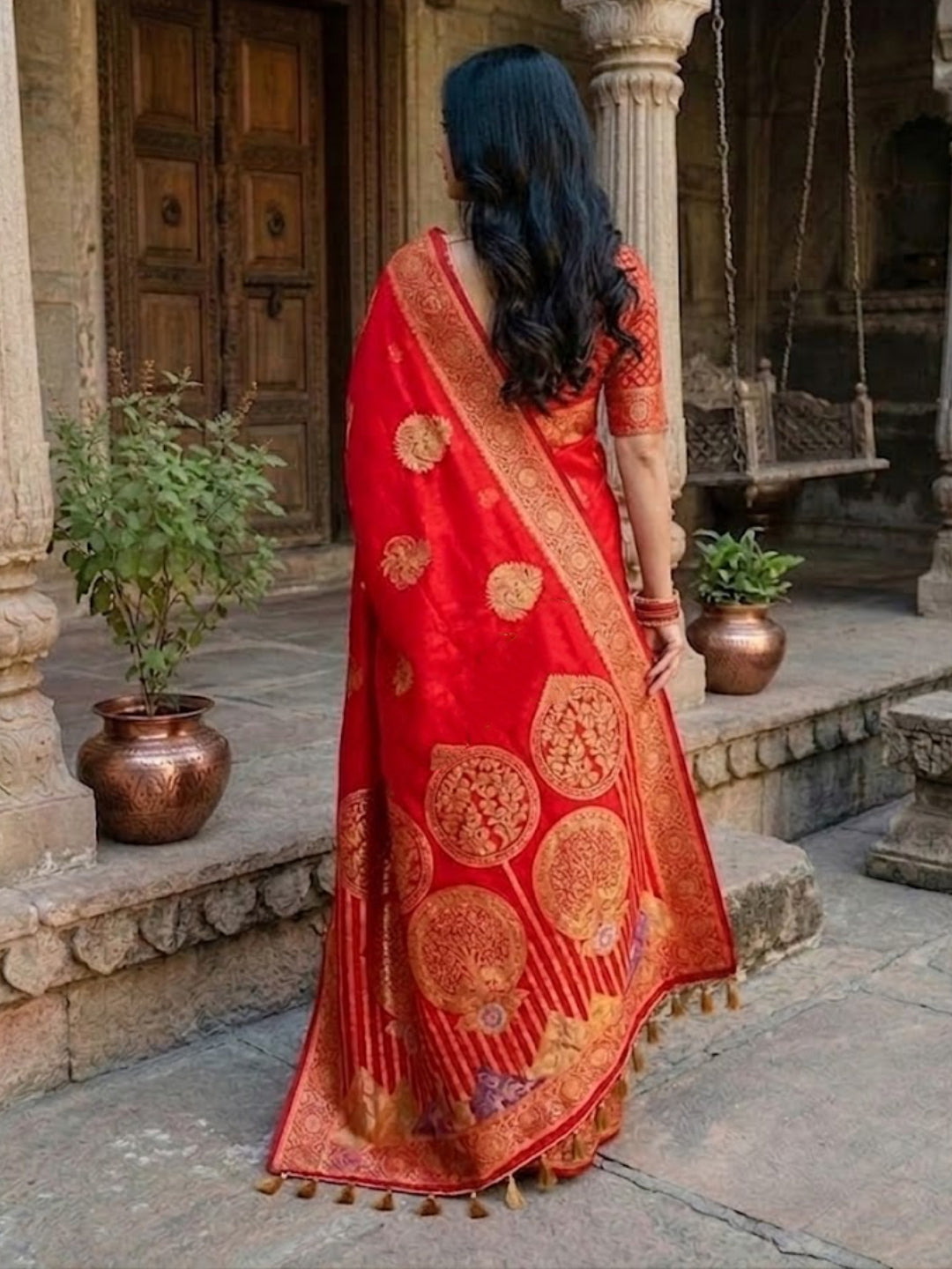 Urban Pallu Woven Design Silk Blend Traditional Saree
