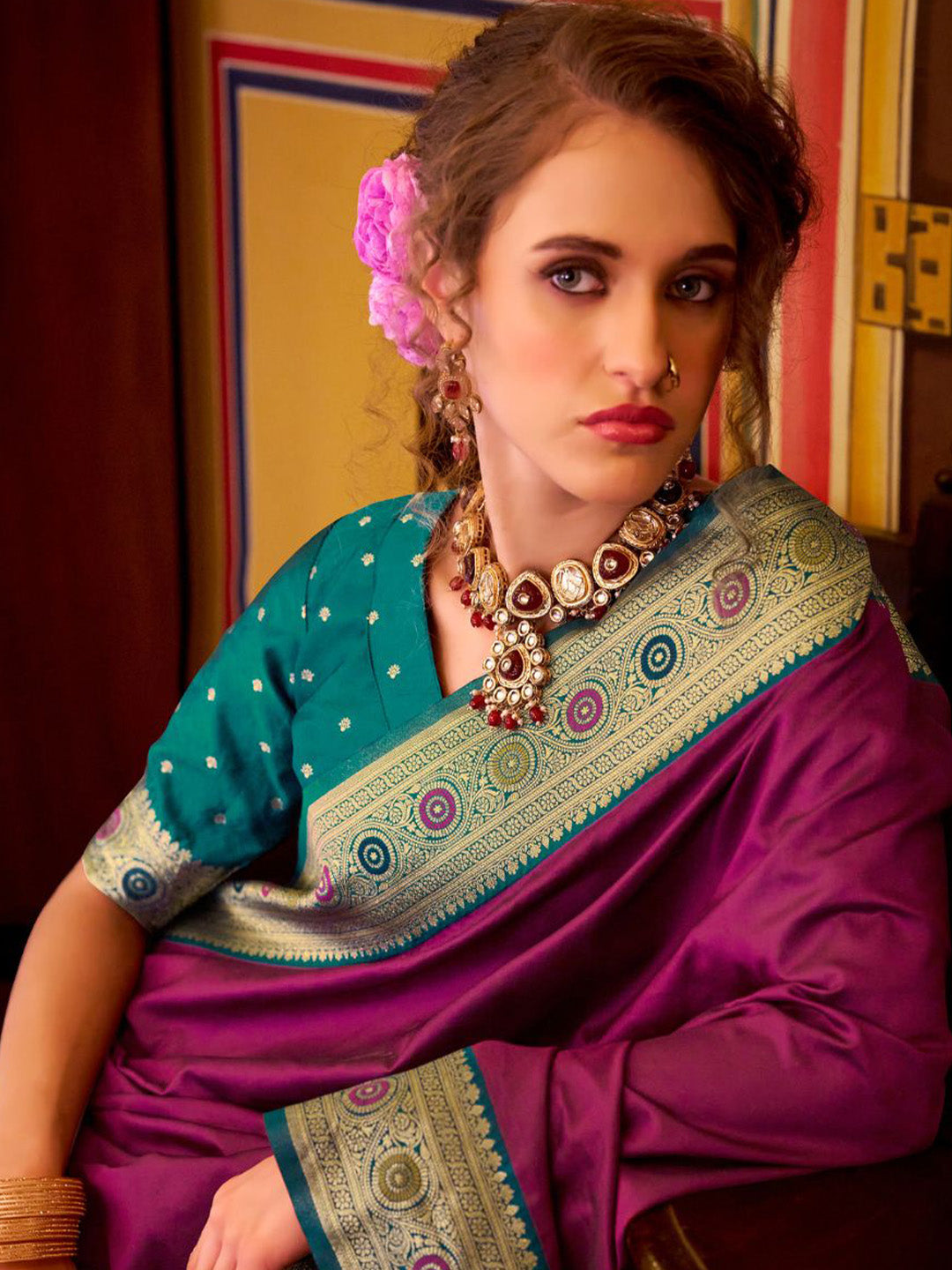 Urban Pallu Woven Design Silk Blend Daily Saree