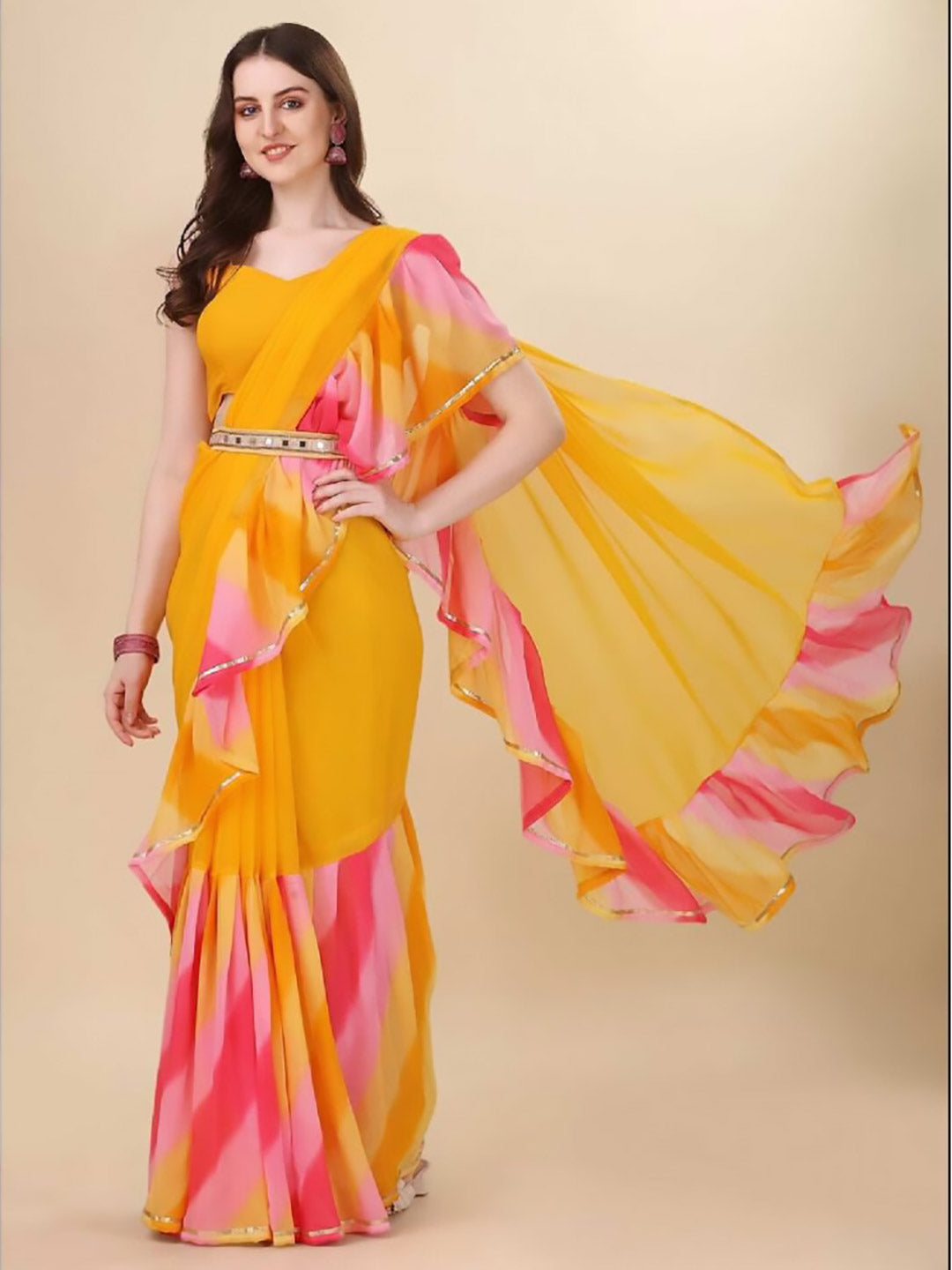 Urban Pallu Printed Poly Georgette Daily Saree
