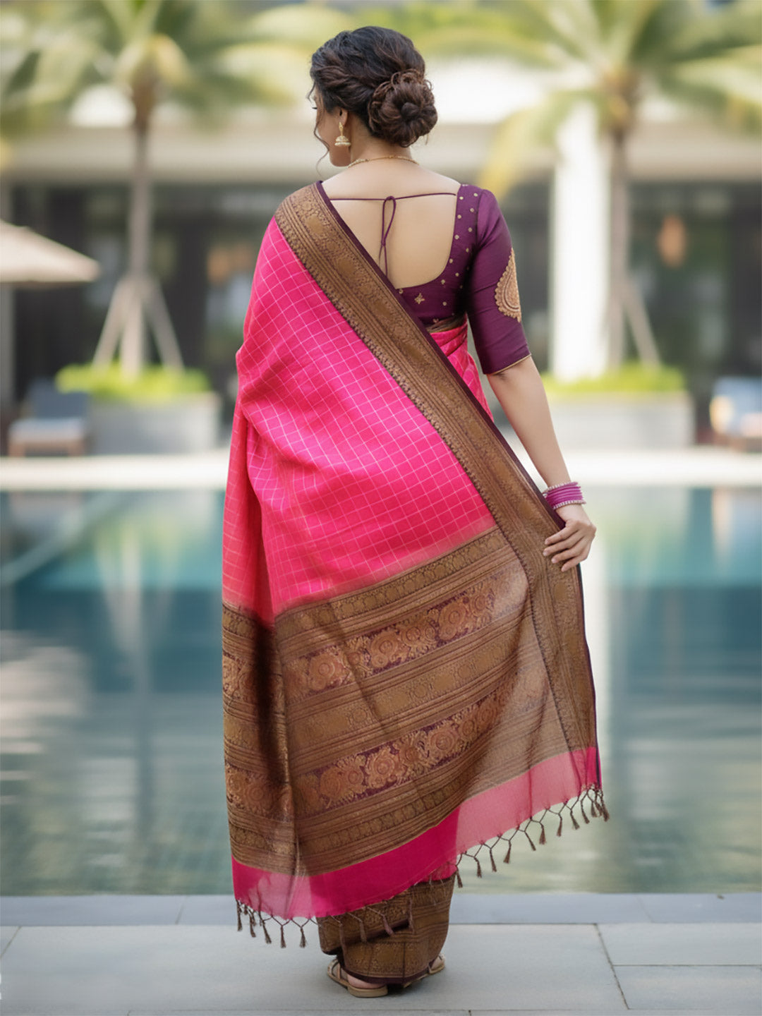 Urban Pallu Woven Design Silk Blend Traditional Saree