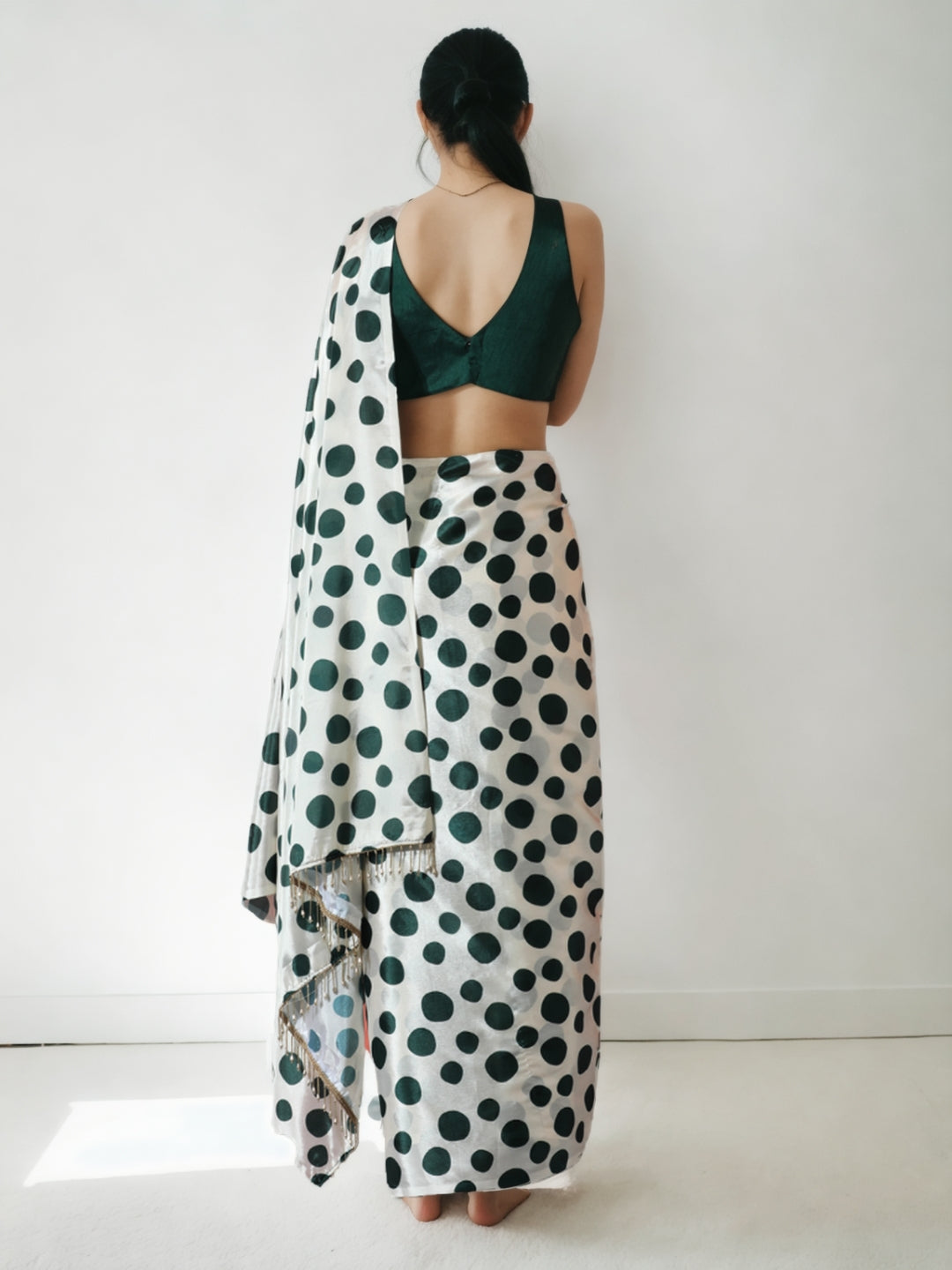Urban Pallu Woven Design Silk Blend Fusion Saree