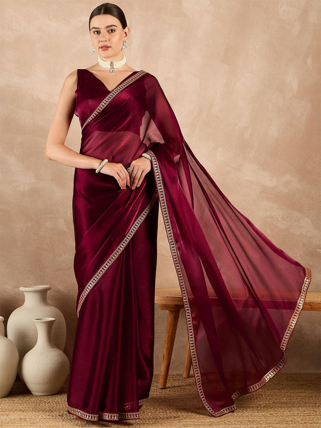 Urban Pallu Woven Design Pure Crepe Work Saree