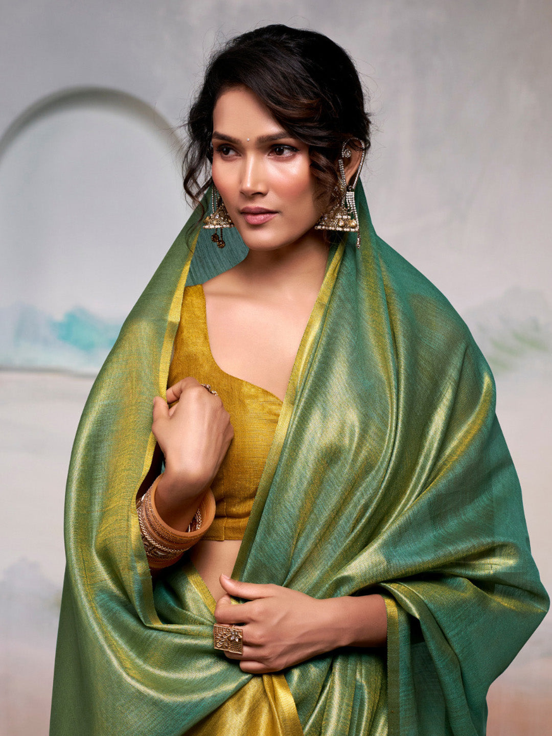 Urban Pallu Woven Design Cotton Blend Daily Saree