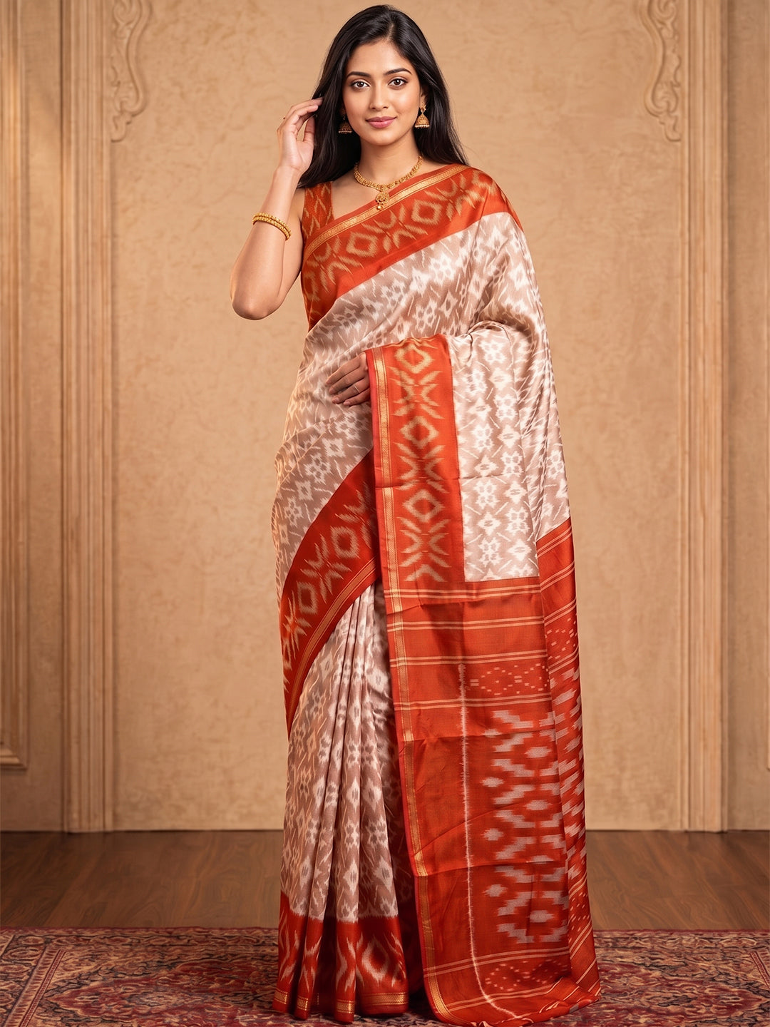 Urban Pallu Printed Silk Blend Festive Saree
