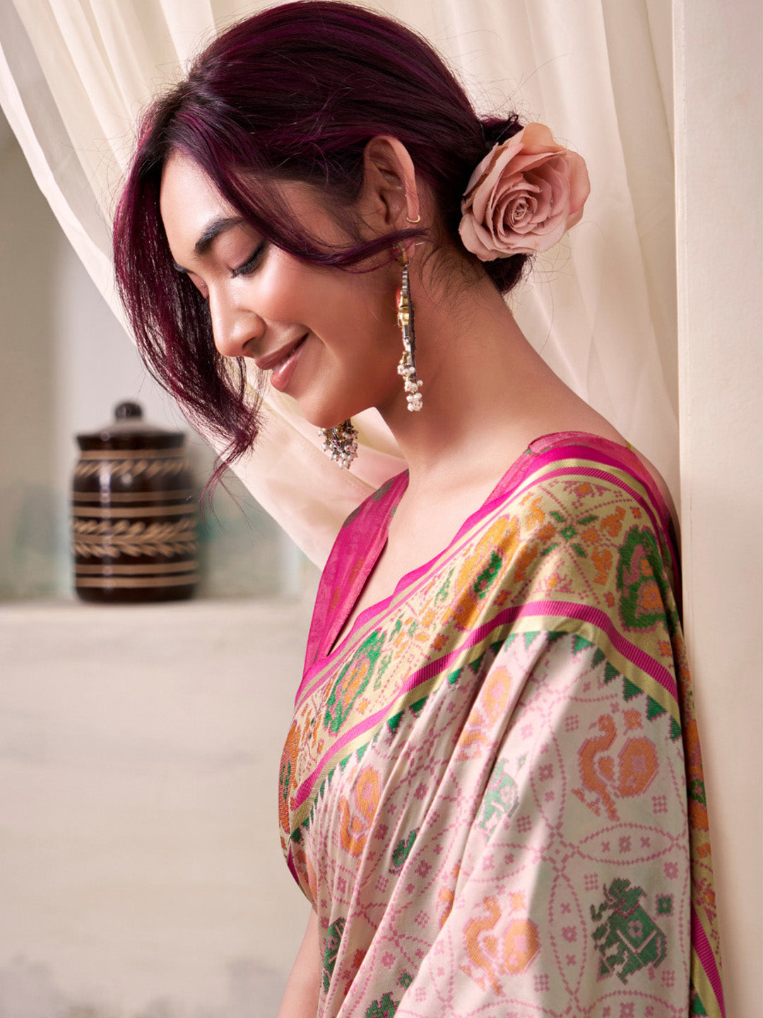 Urban Pallu Woven Design Cotton Blend Daily Saree