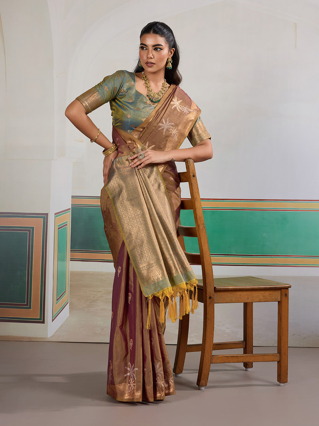 Urban Pallu Printed Silk Cotton Work Saree