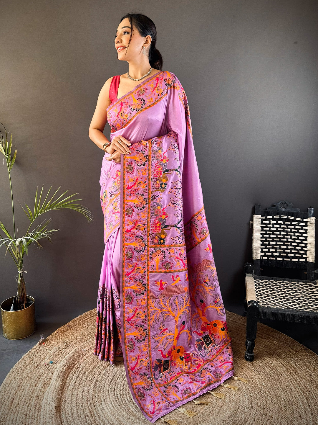 Urban Pallu Woven Design Silk Blend Traditional Saree