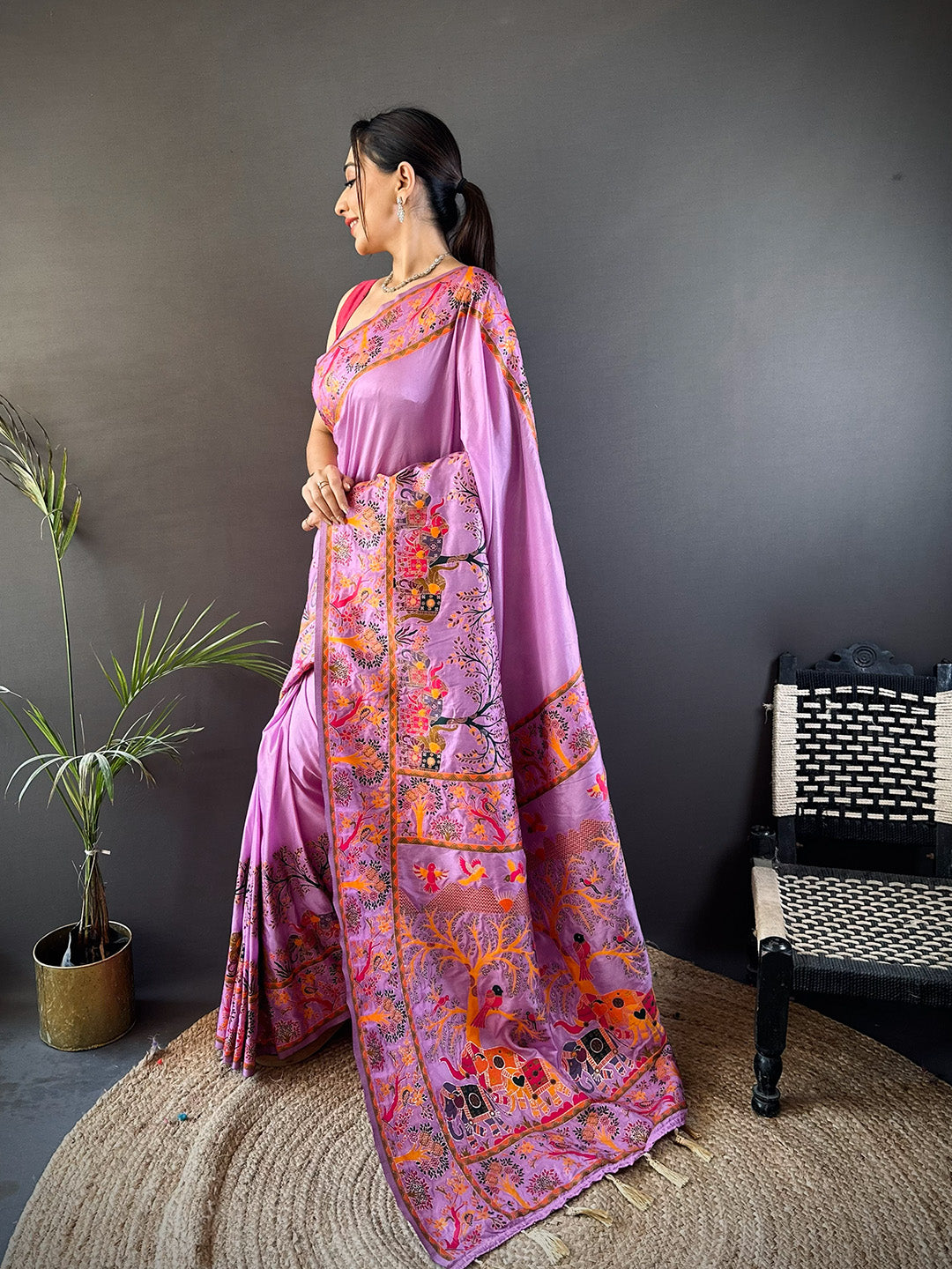Urban Pallu Woven Design Silk Blend Traditional Saree
