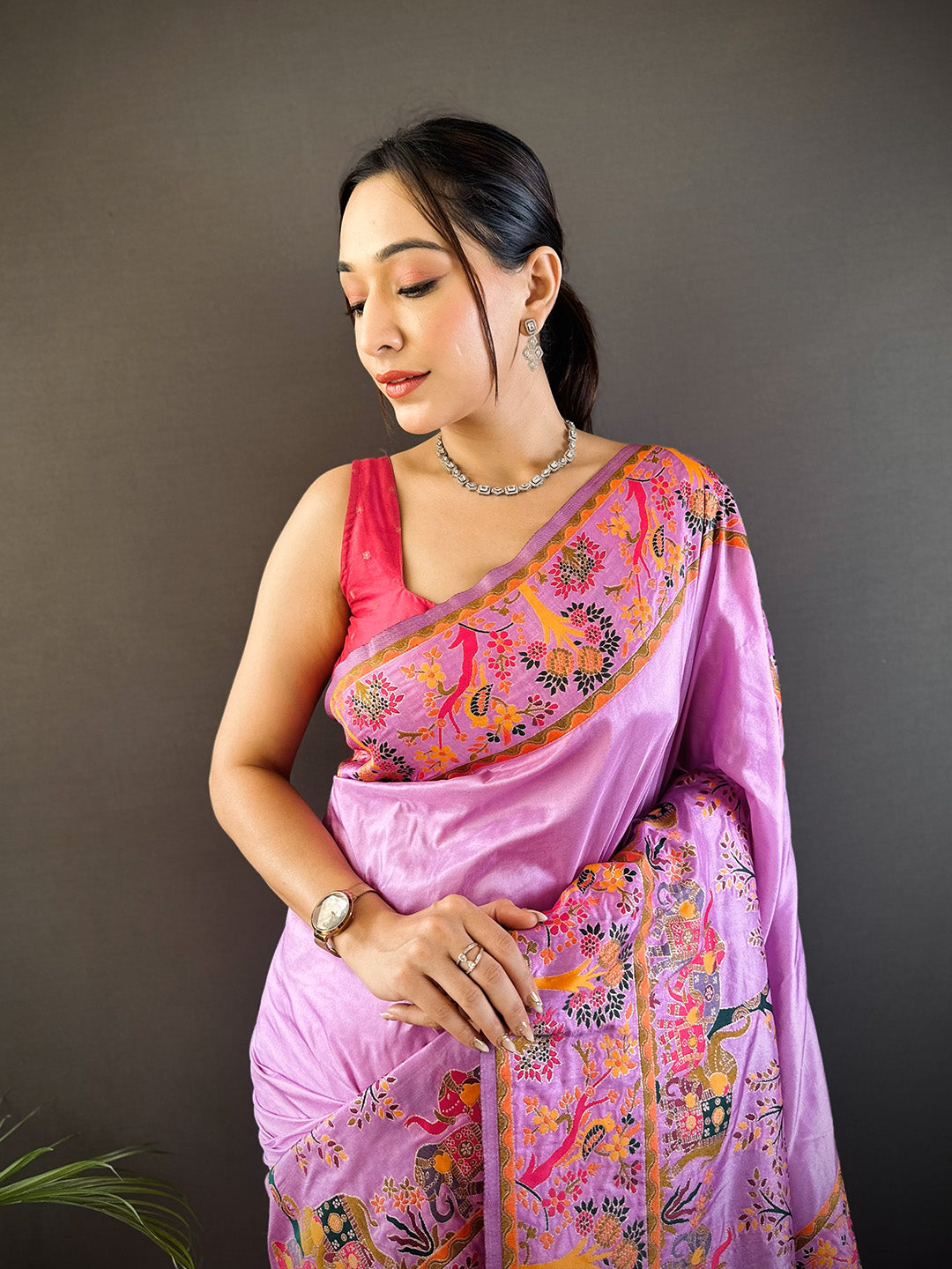 Urban Pallu Woven Design Silk Blend Traditional Saree