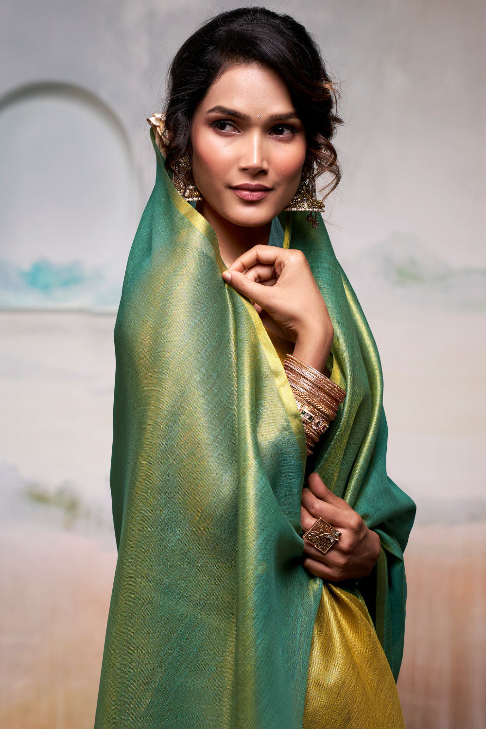 Urban Pallu Woven Design Cotton Blend Daily Saree
