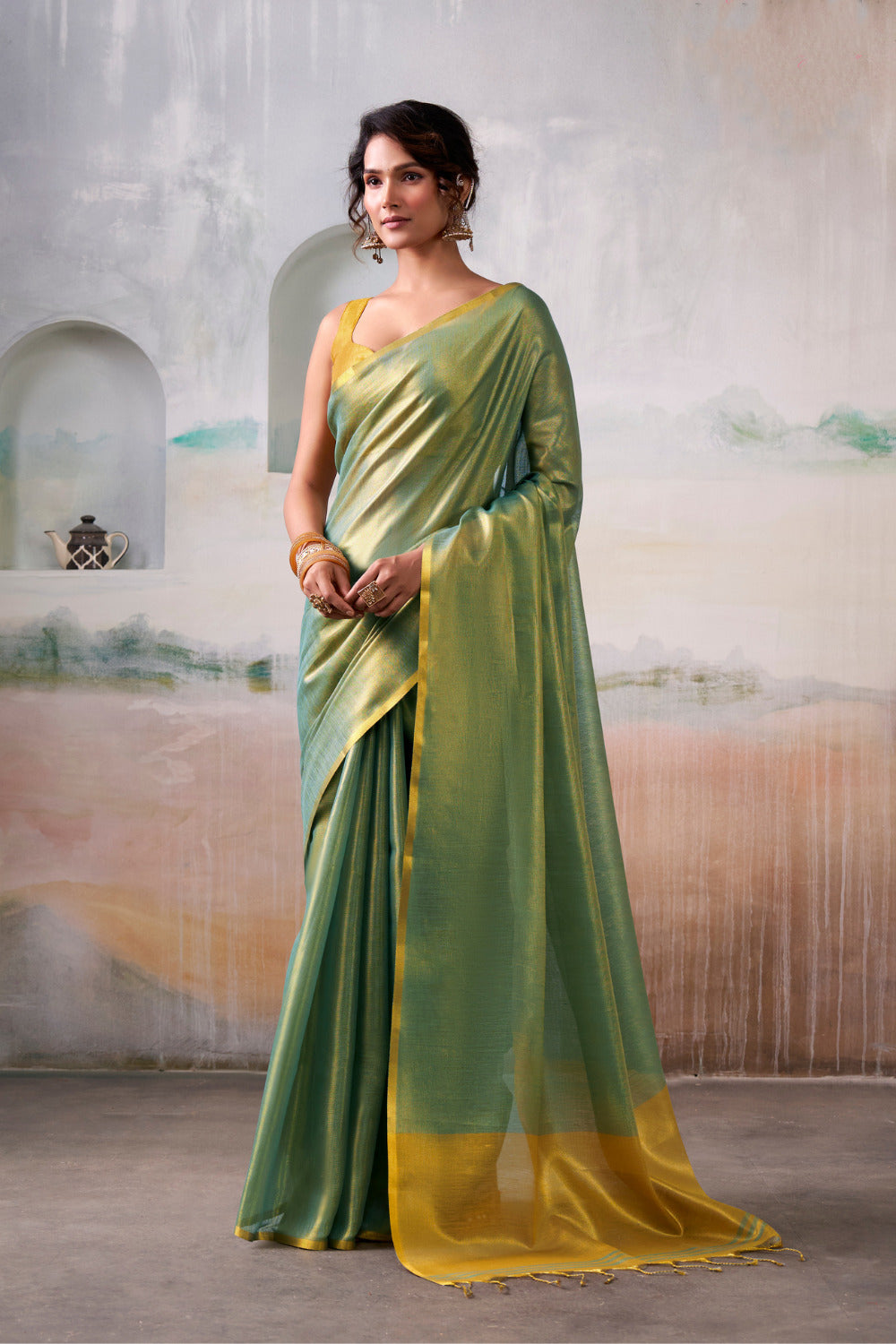 Urban Pallu Woven Design Cotton Blend Daily Saree