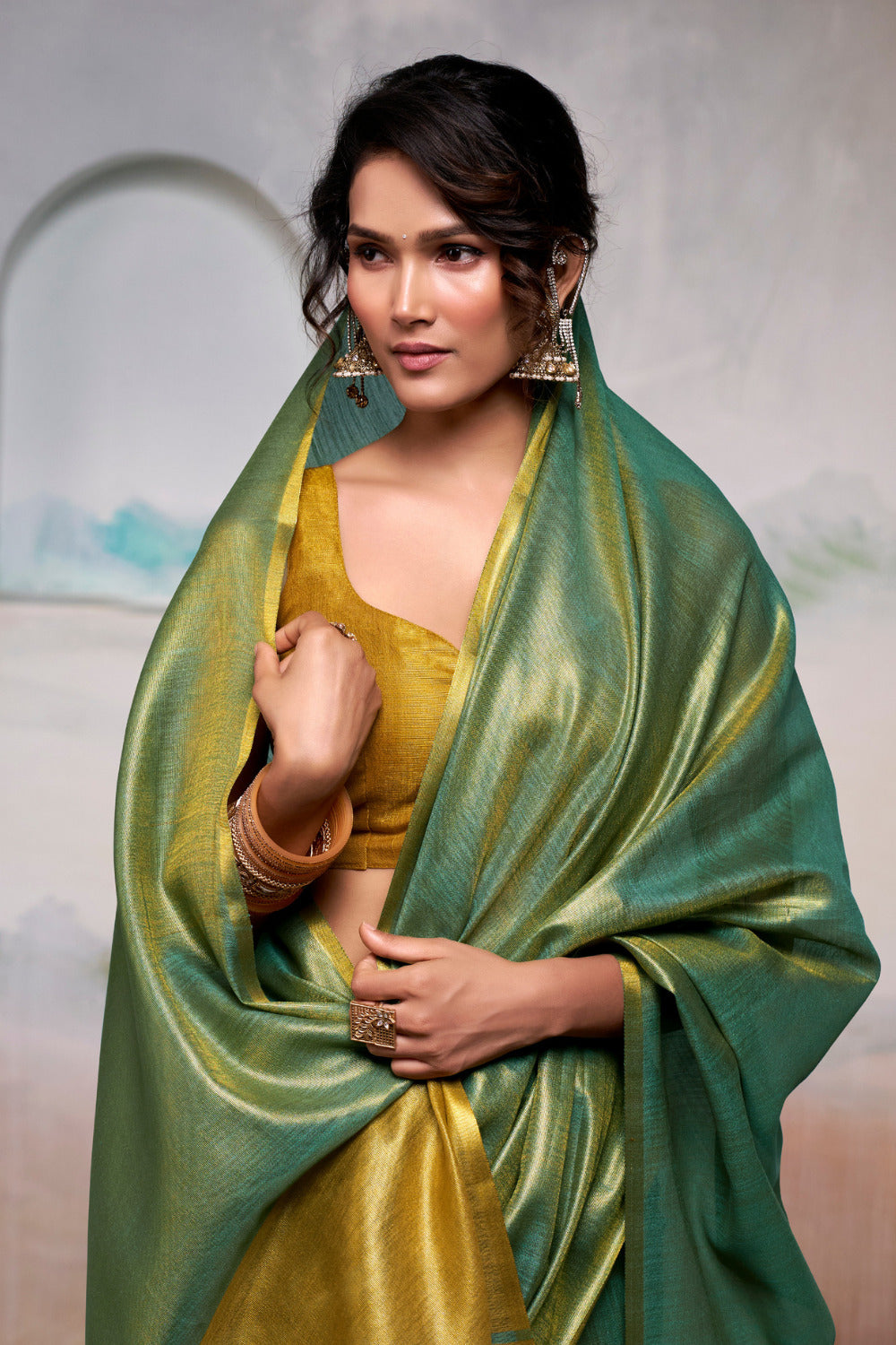 Urban Pallu Woven Design Cotton Blend Daily Saree