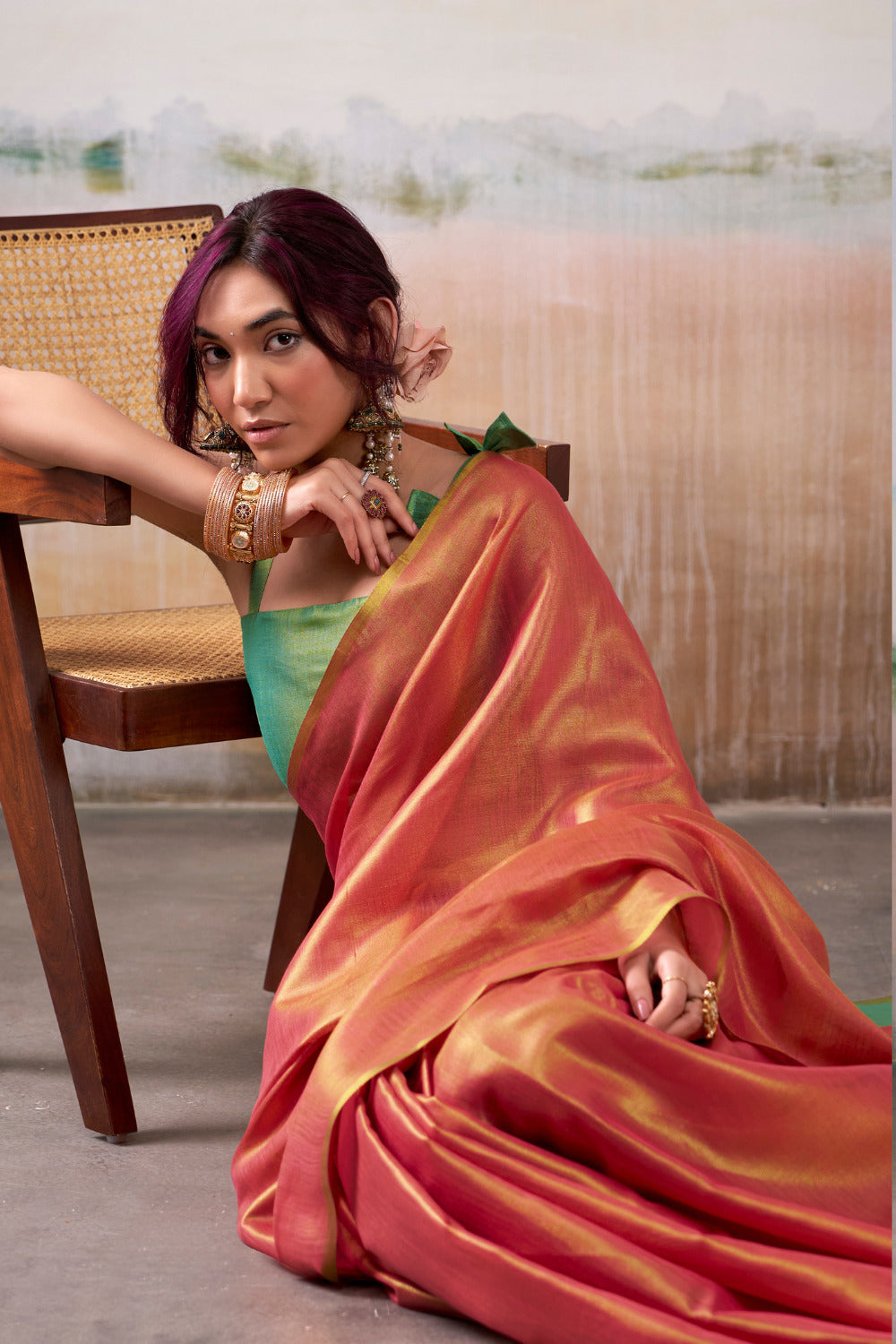 Urban Pallu Woven Design Cotton Blend Daily Saree