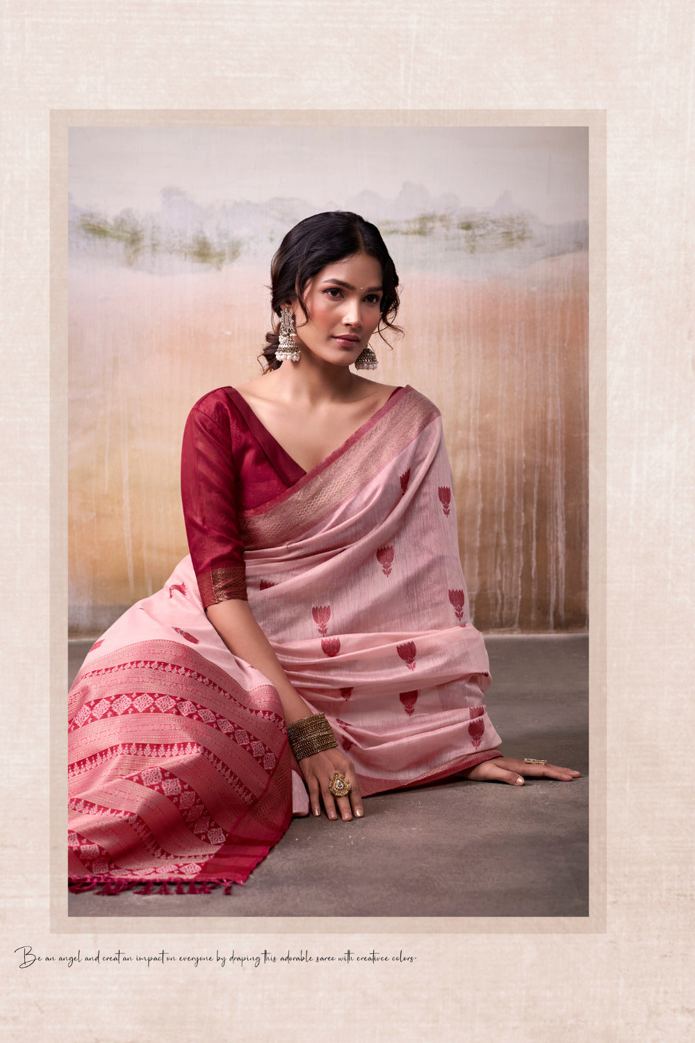 Urban Pallu Woven Design Cotton Blend Daily Saree