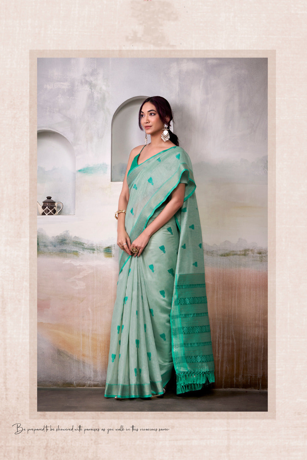Urban Pallu Woven Design Cotton Blend Daily Saree