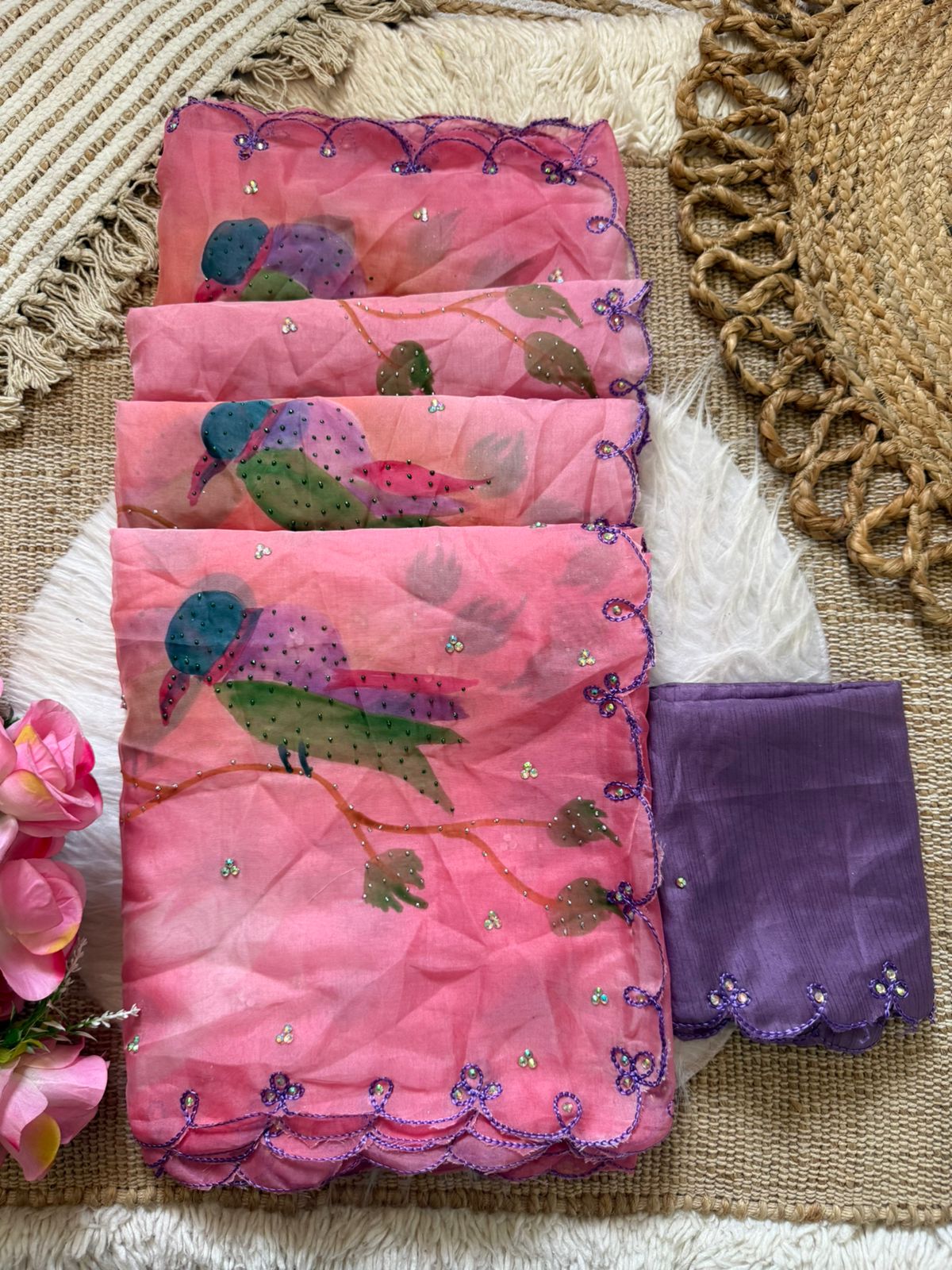 Urban Pallu Printed Organza Festive Saree