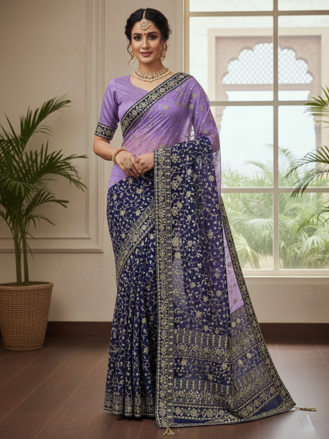 Urban Pallu Dyed Pure Georgette Festive Saree