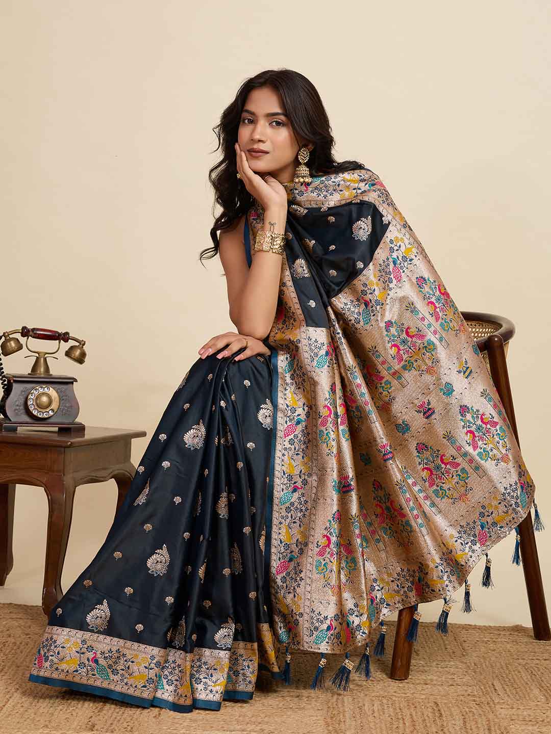 Urban Pallu Woven Design Silk Blend Party Saree