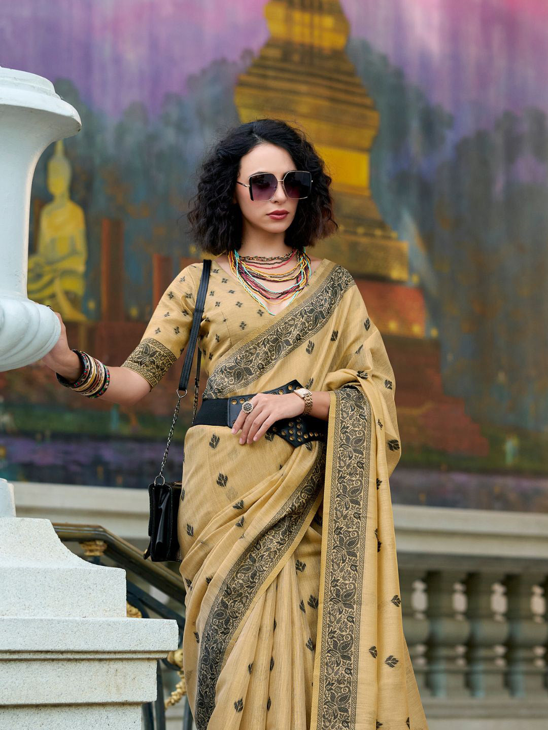 Urban Pallu Woven Design Cotton Blend Daily Saree