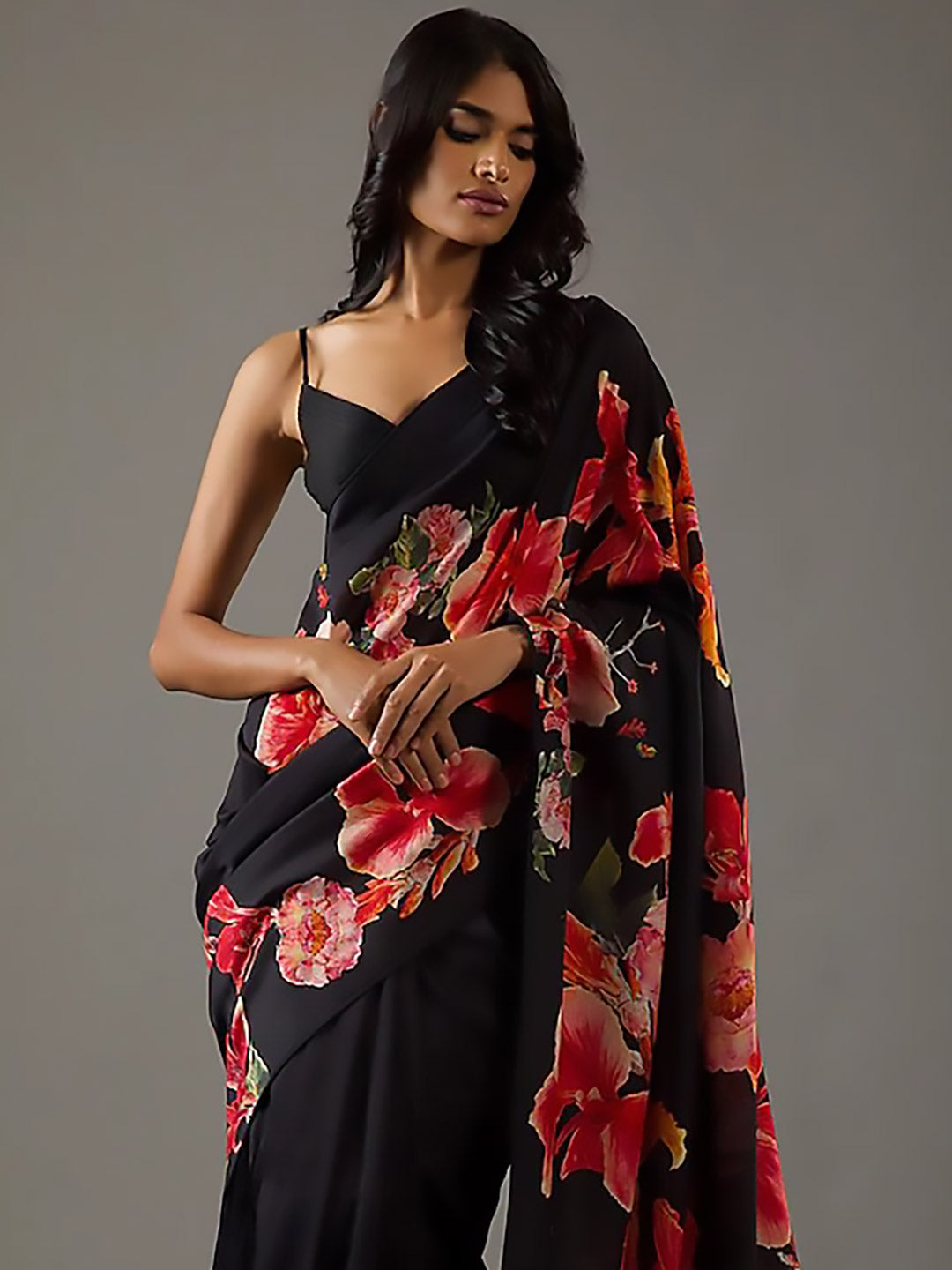 Urban Pallu Printed Poly Georgette Daily Saree