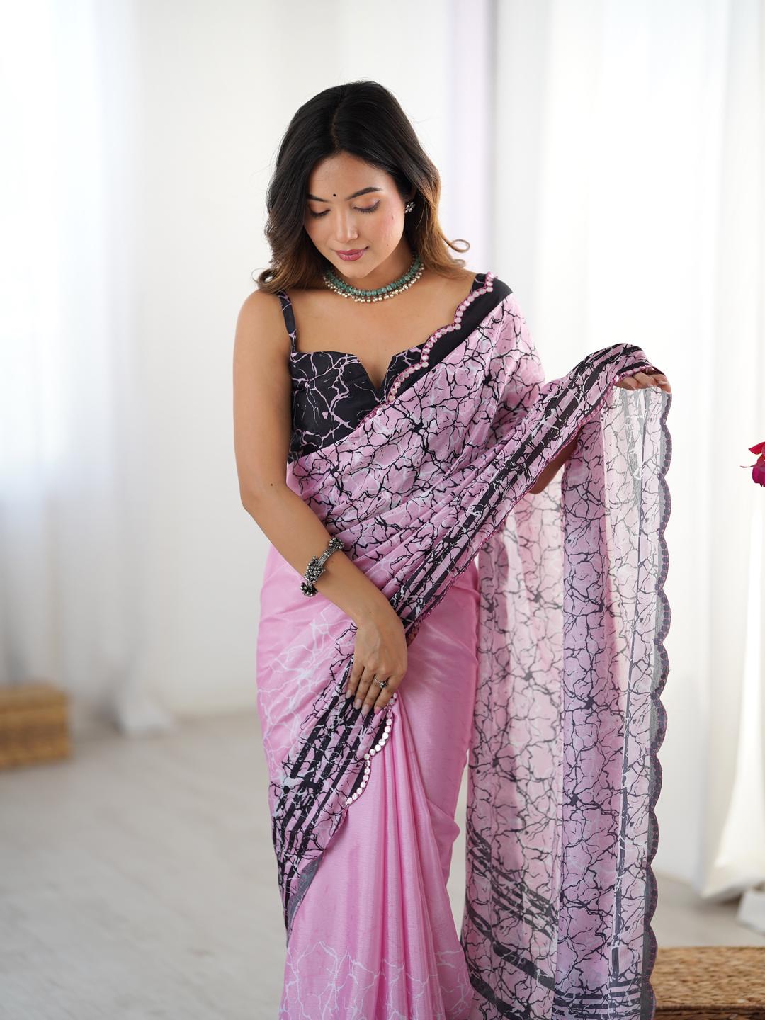 Urban Pallu Sequinned Silk Blend Saree