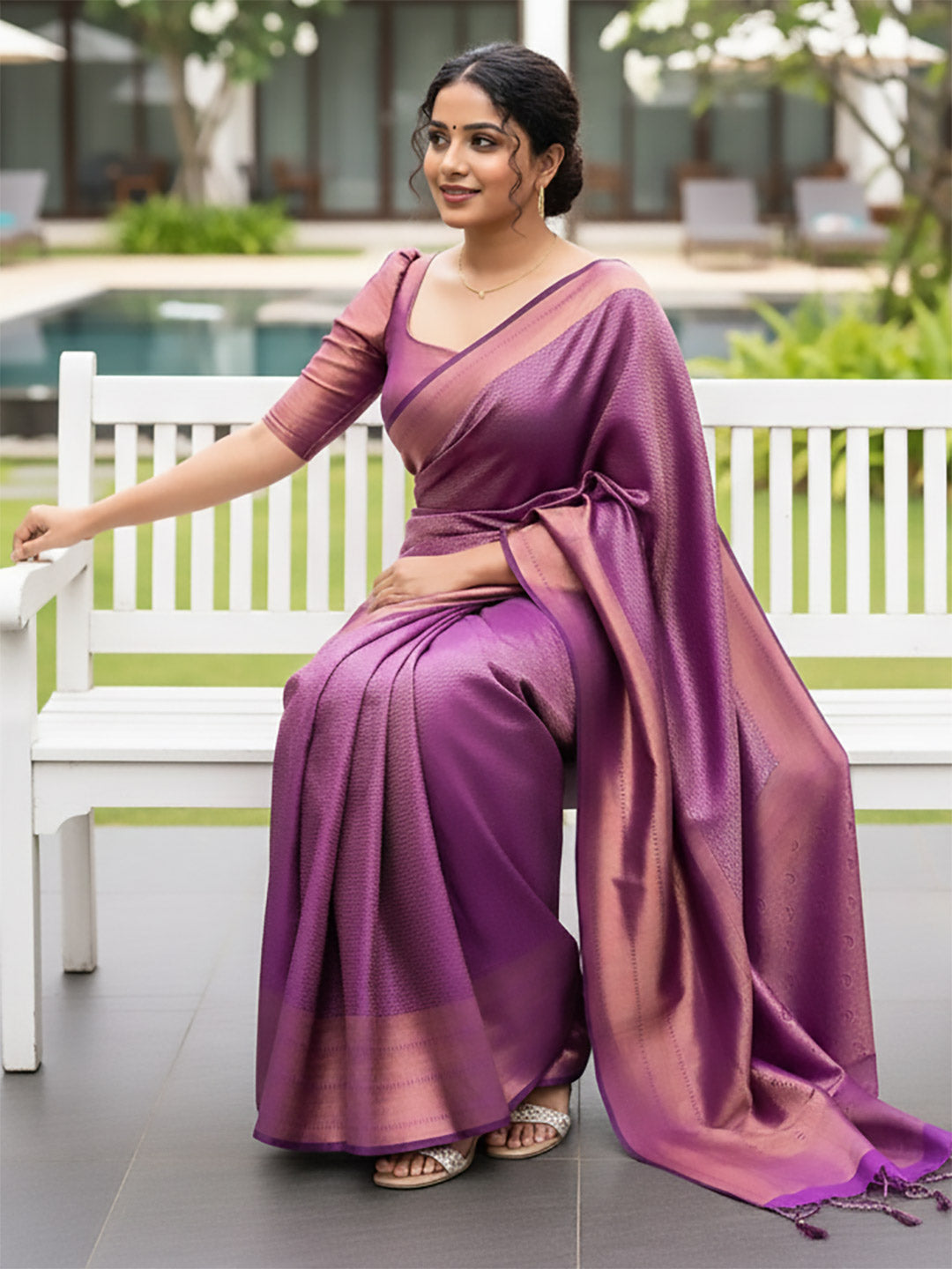 Urban Pallu Woven Design Silk Blend Traditional Saree