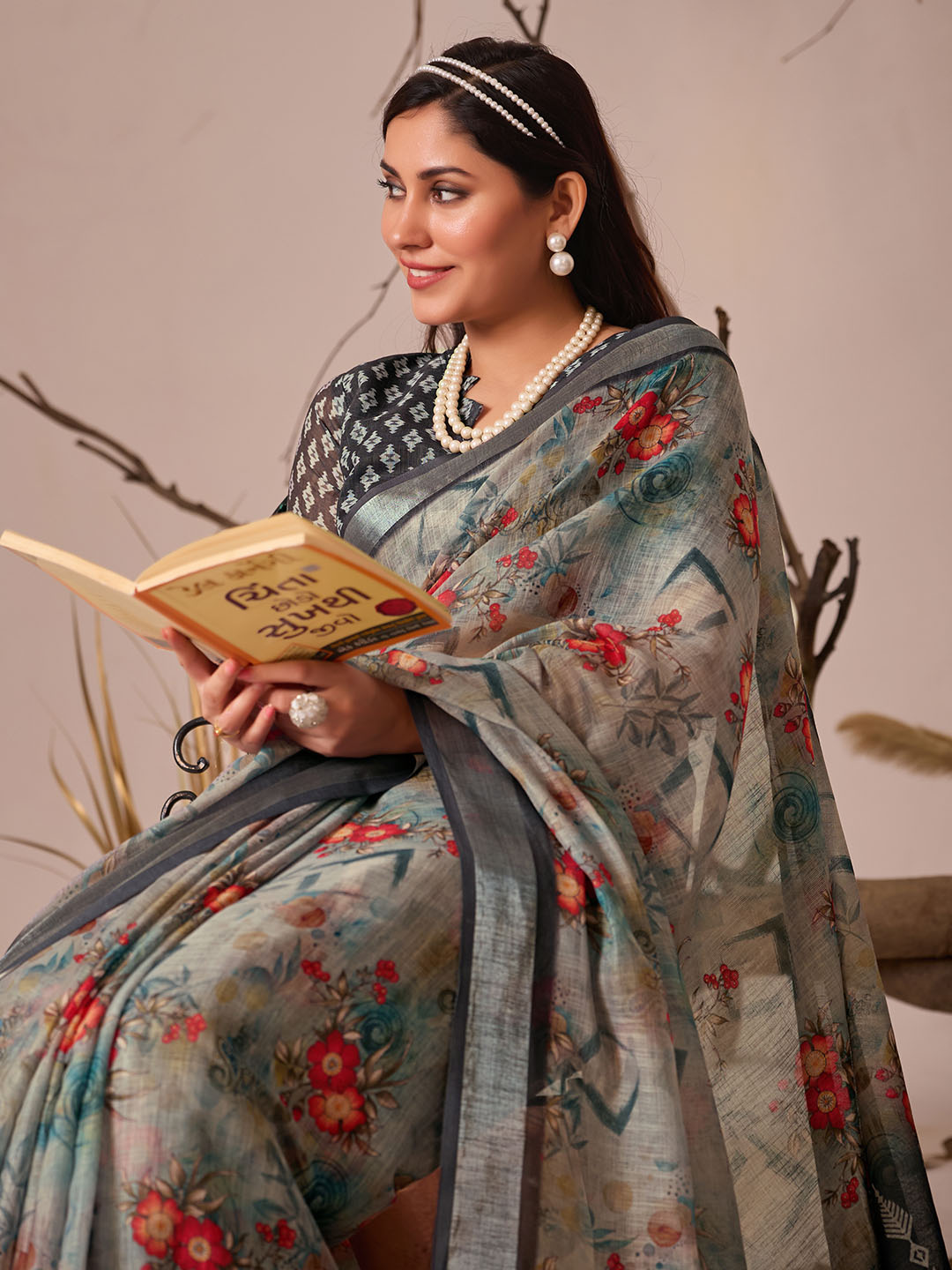 Urban Pallu Printed Pure Cotton Work Saree