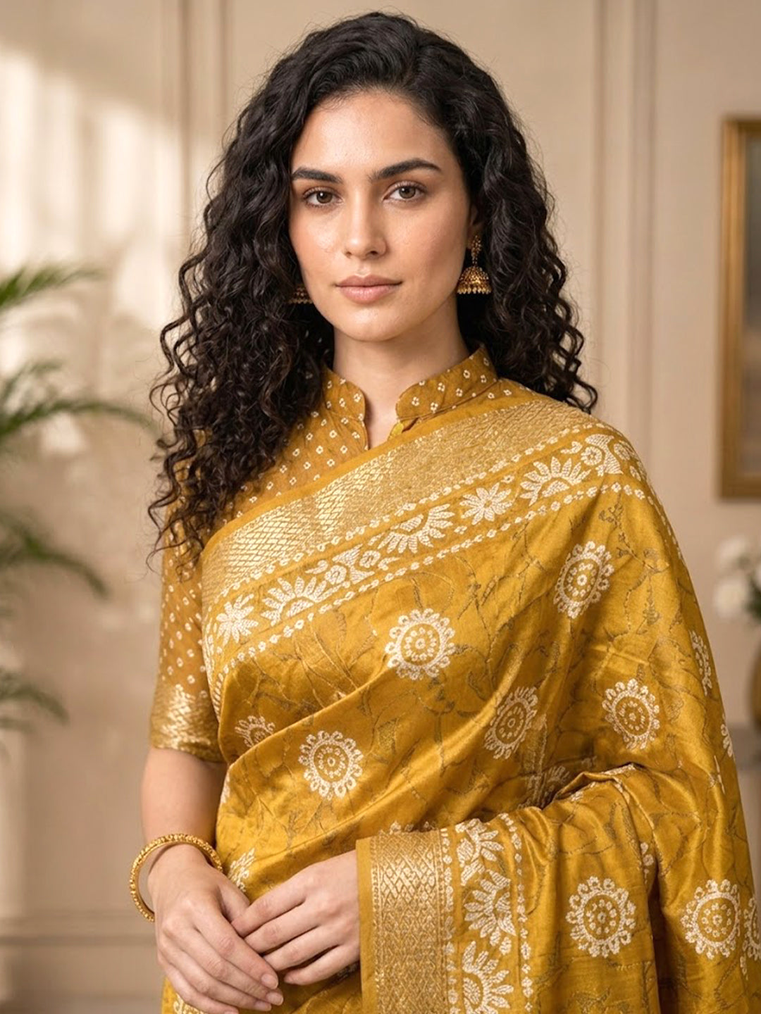 Urban Pallu Printed Silk Blend Festive Saree