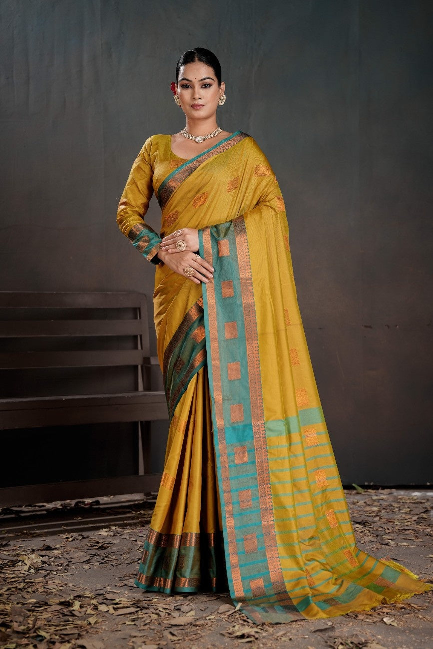 Urban Pallu Floral Sequinned Silk Blend Fusion Saree