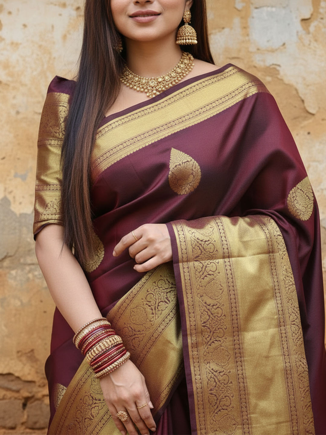 Urban Pallu Woven Design Silk Blend Traditional Saree