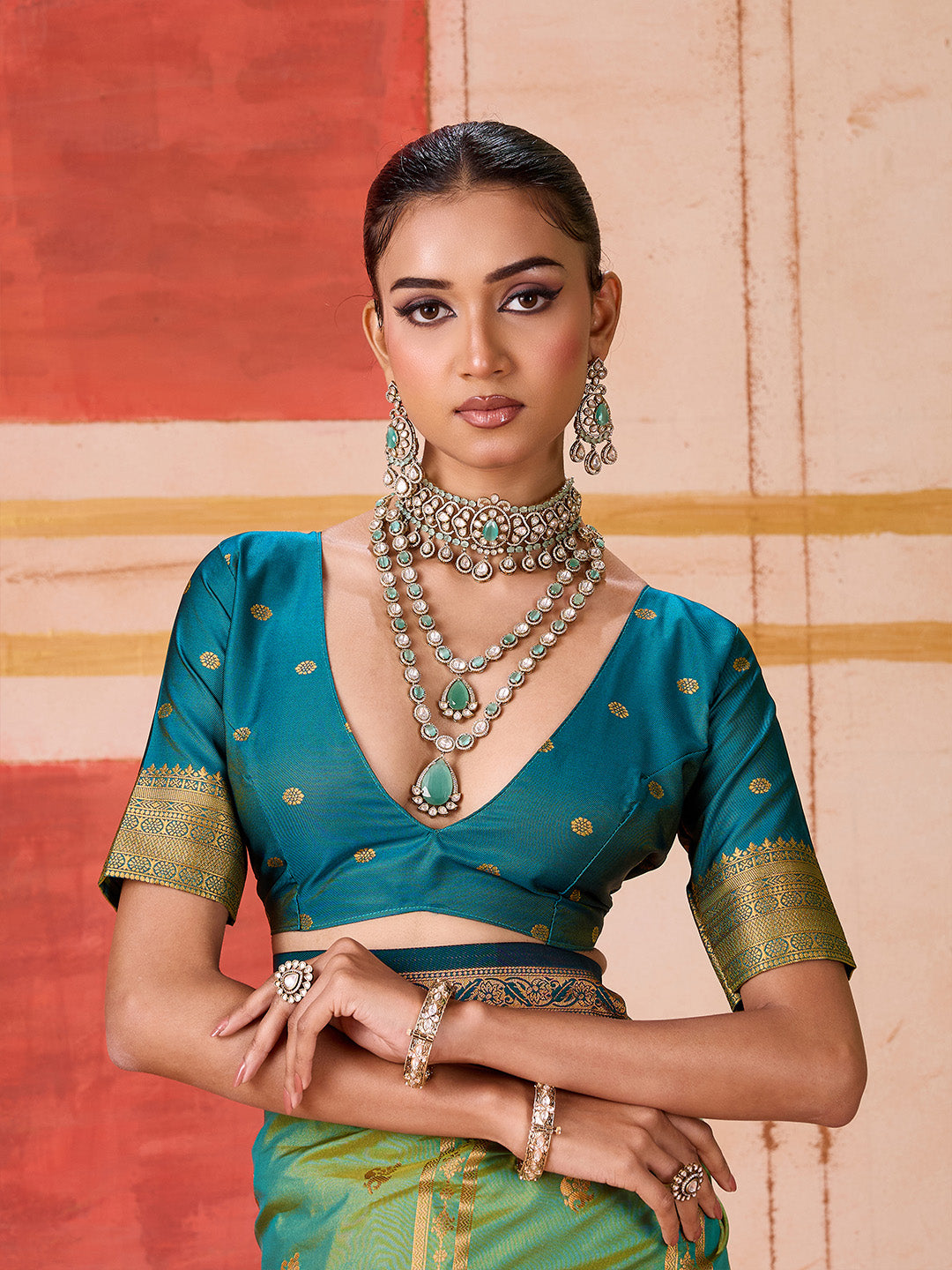 Urban Pallu Striped Silk Cotton Work Saree