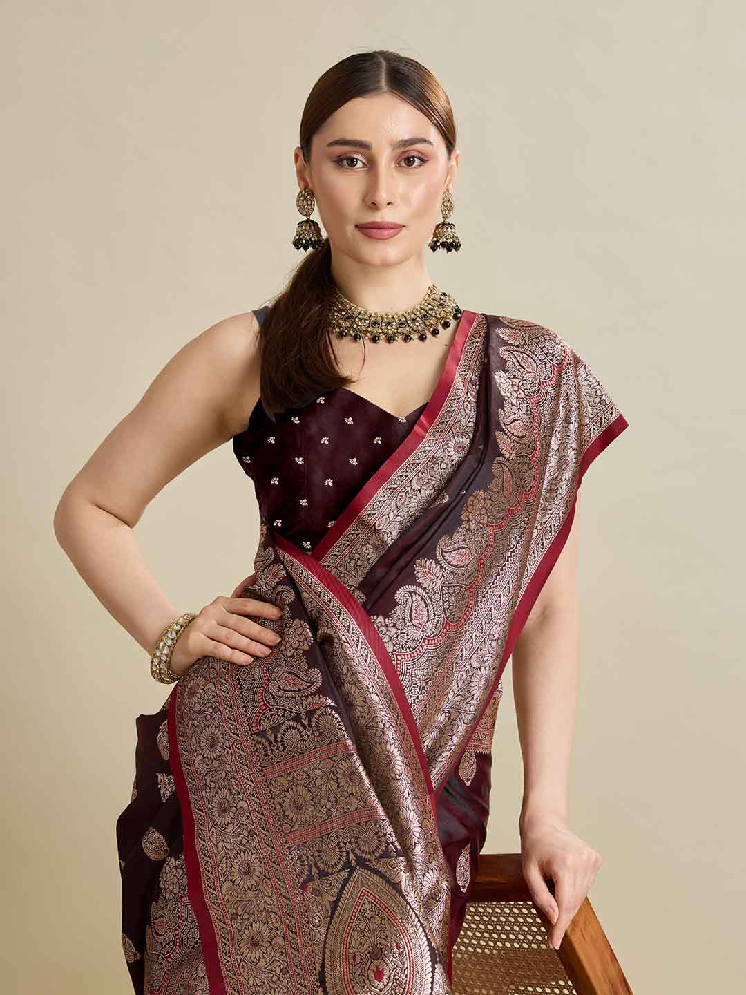 Urban Pallu Woven Design Silk Blend Party Saree