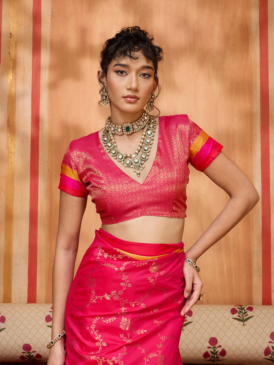 Urban Pallu Printed Silk Cotton Fusion Saree