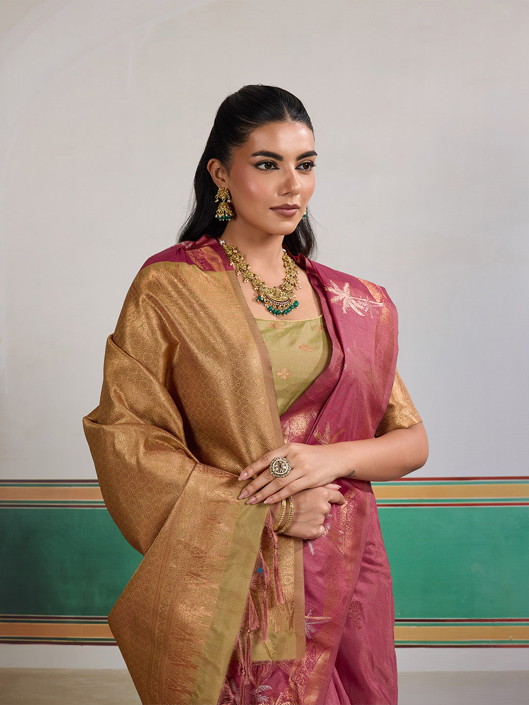Urban Pallu Printed Silk Cotton Work Saree