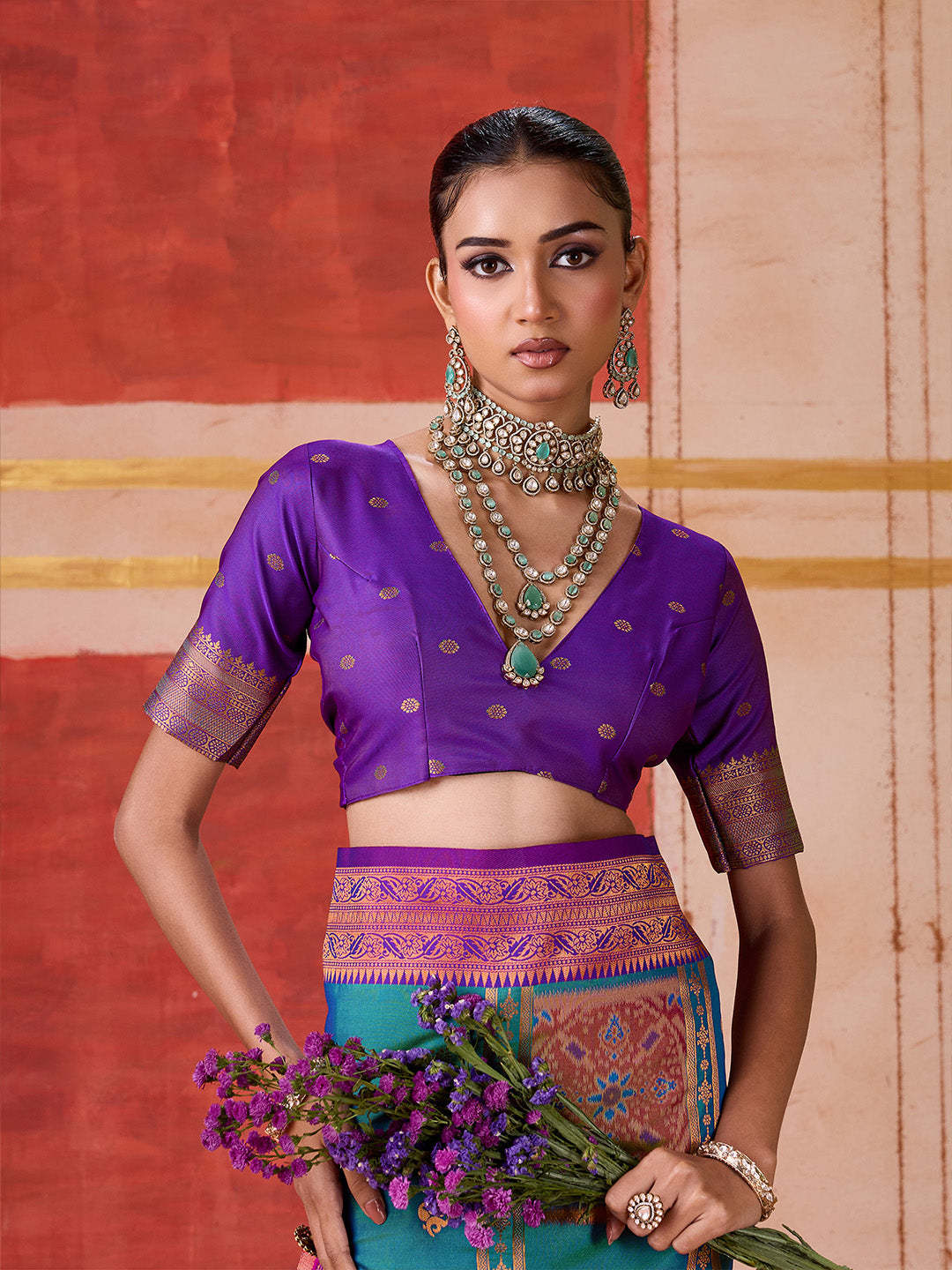 Urban Pallu Striped Silk Cotton Work Saree