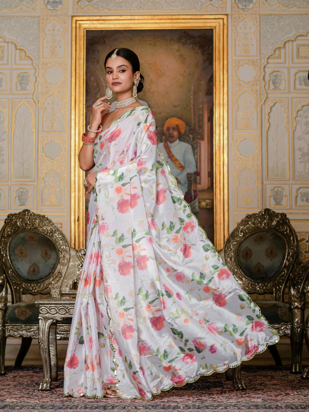 Urban Pallu Woven Design Silk Blend Fusion Saree