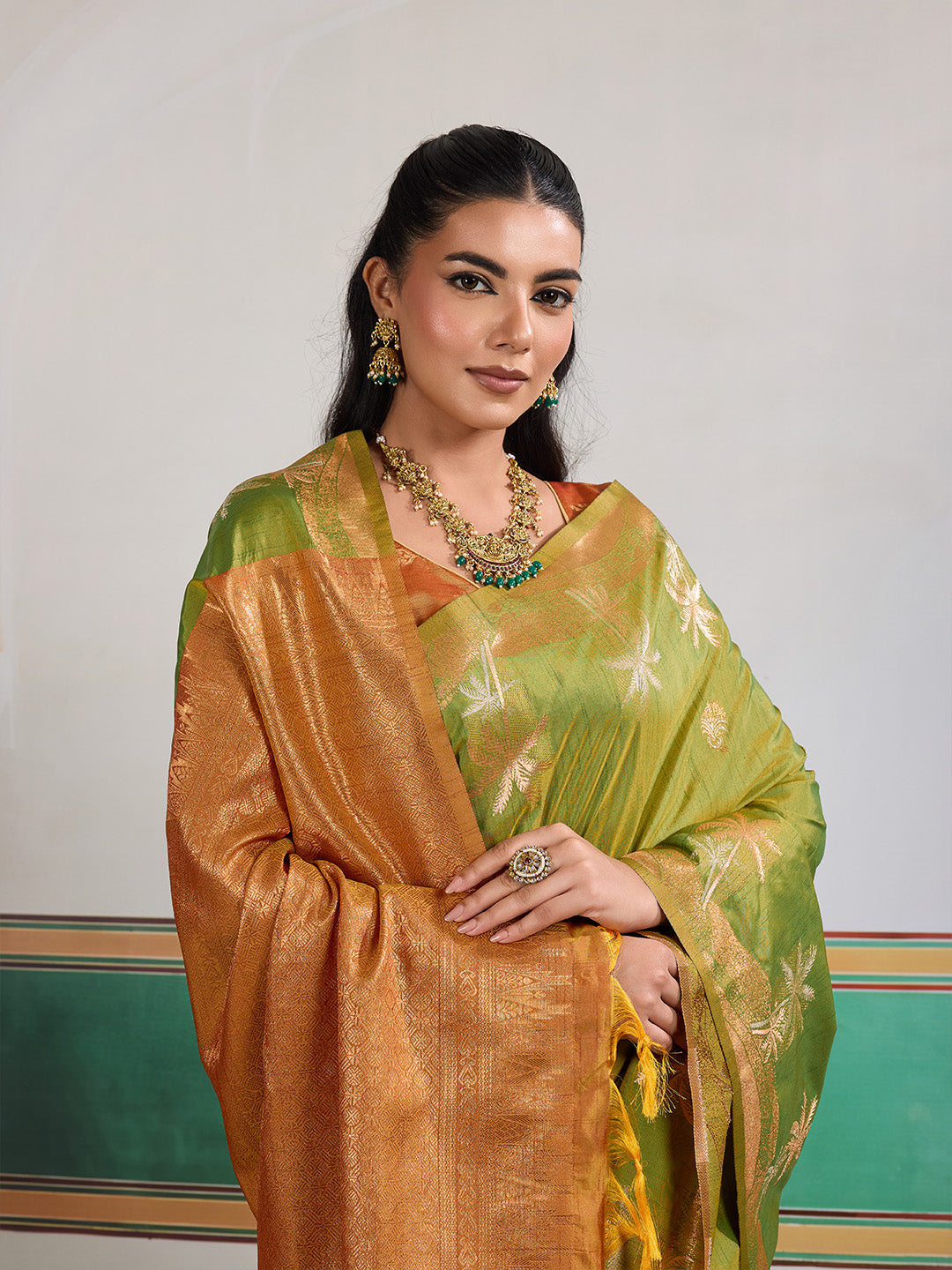 Urban Pallu Printed Silk Cotton Work Saree