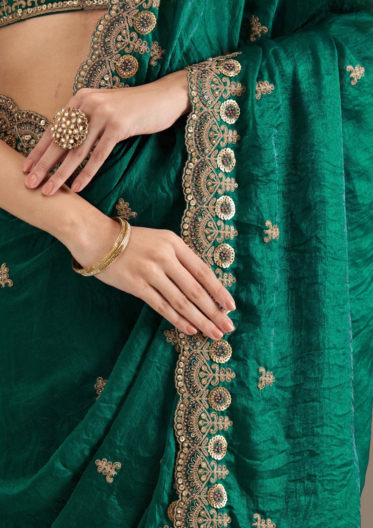 Urban Pallu Embellished Art Silk Festive Saree
