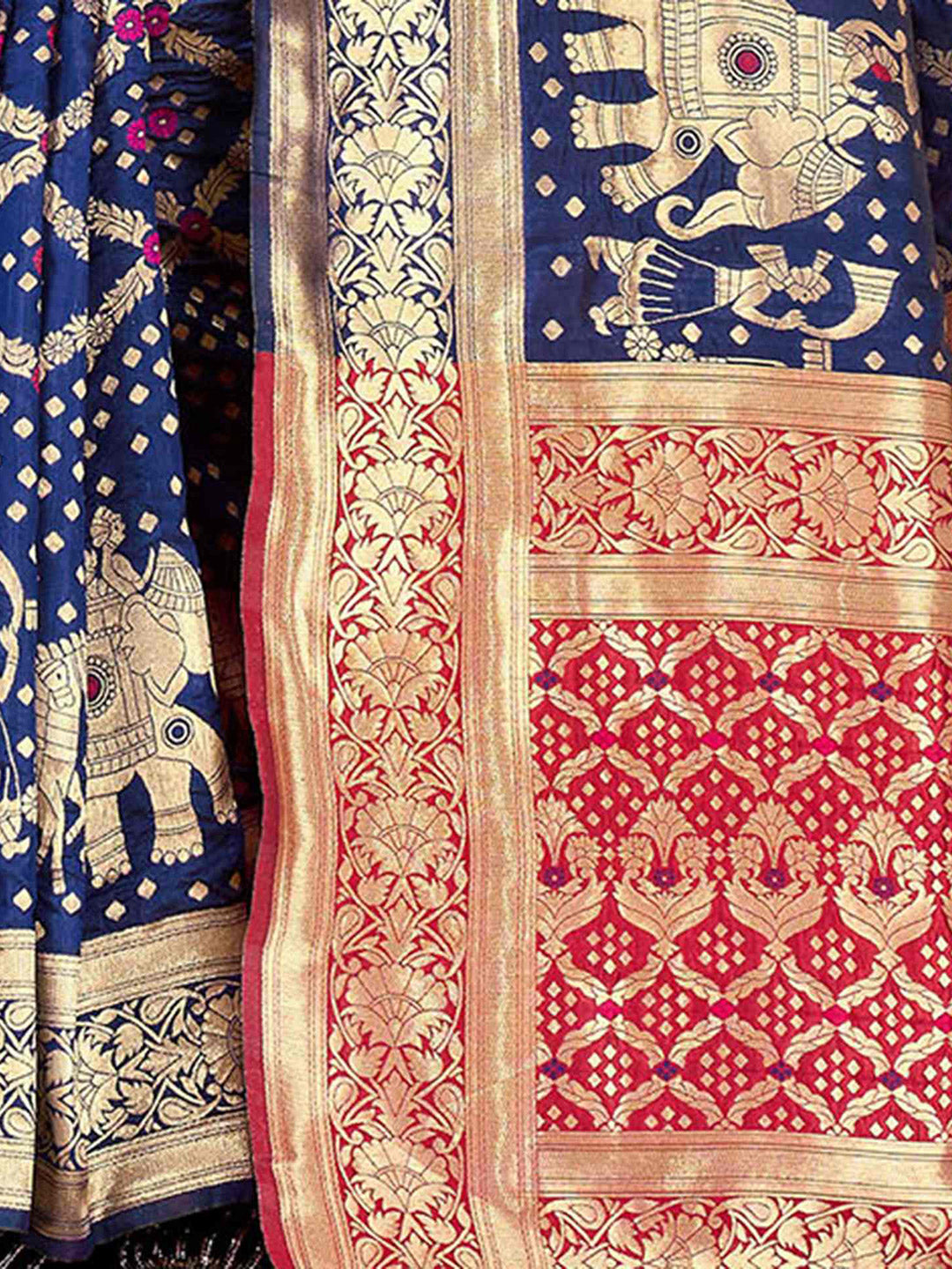 Urban Pallu Woven Design Silk Blend Festive Saree