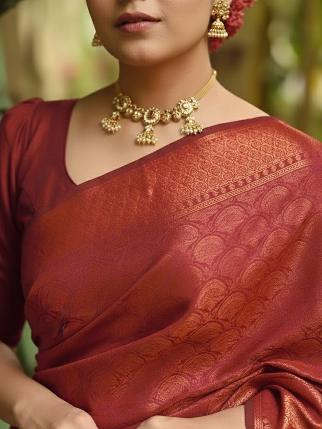 Urban Pallu Woven Design Silk Blend Traditional Saree