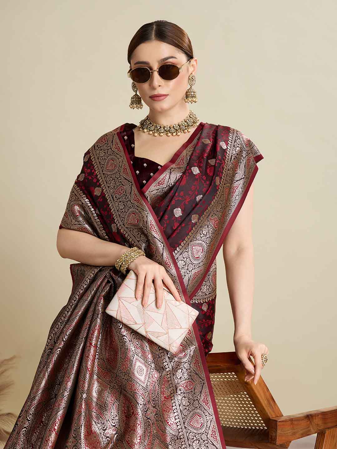Urban Pallu Woven Design Silk Blend Party Saree